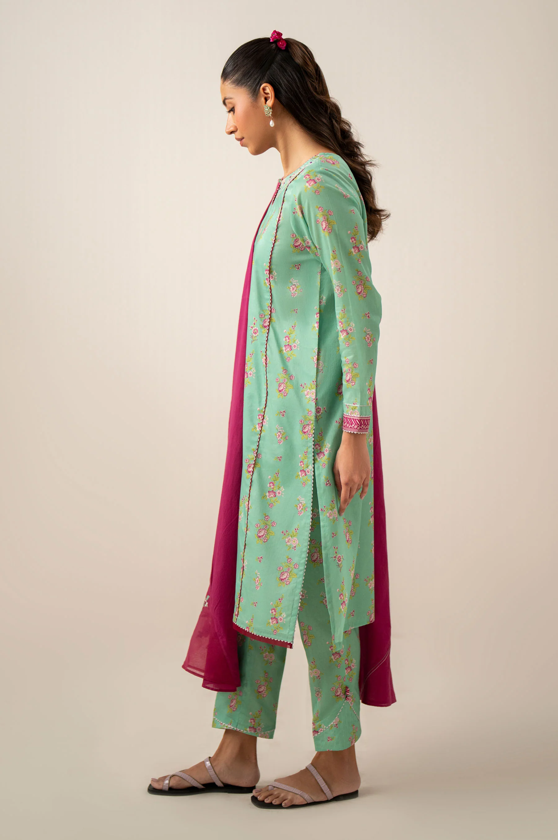 Stitched 3 Piece Printed Lawn Suit - Image 5