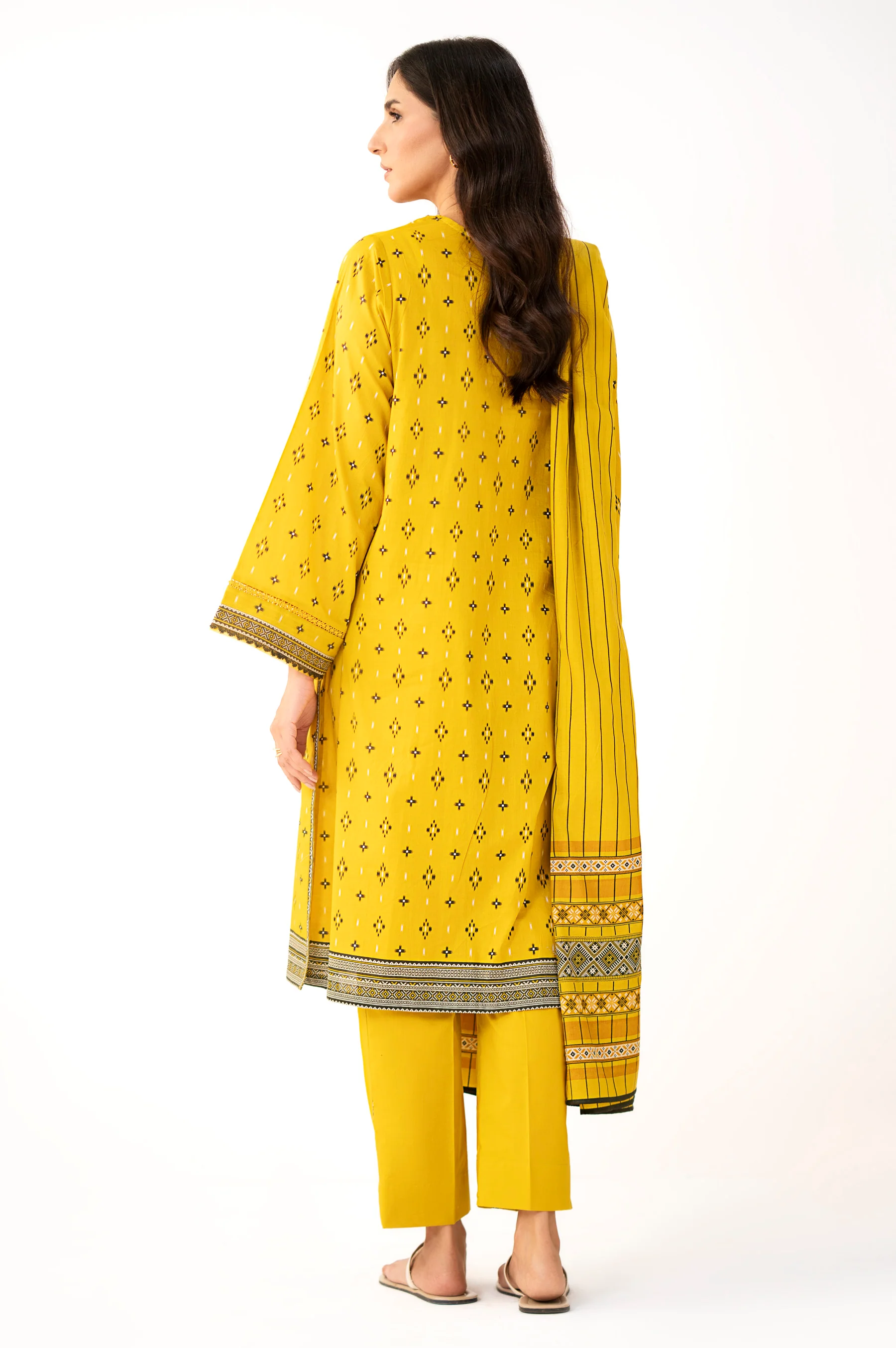 Stitched 3 Piece Printed Lawn Suit - Image 4