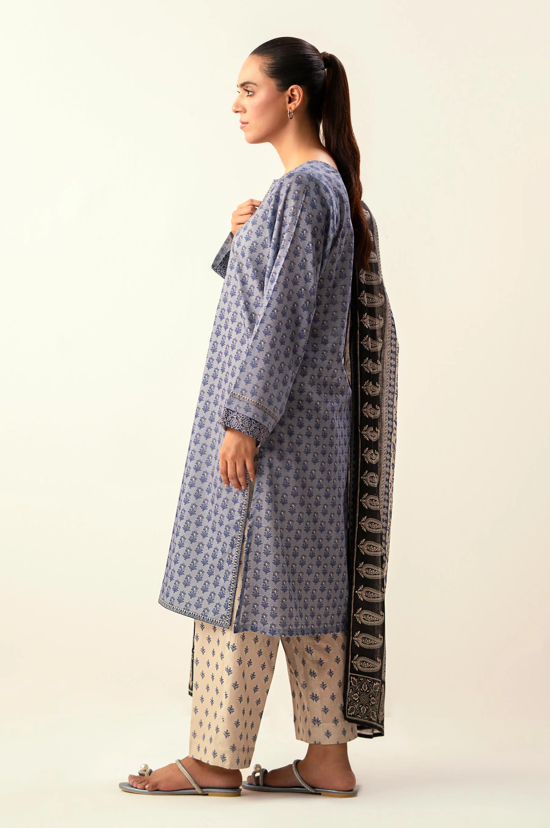 Stitched 3 Piece Printed Lawn Suit - Image 3