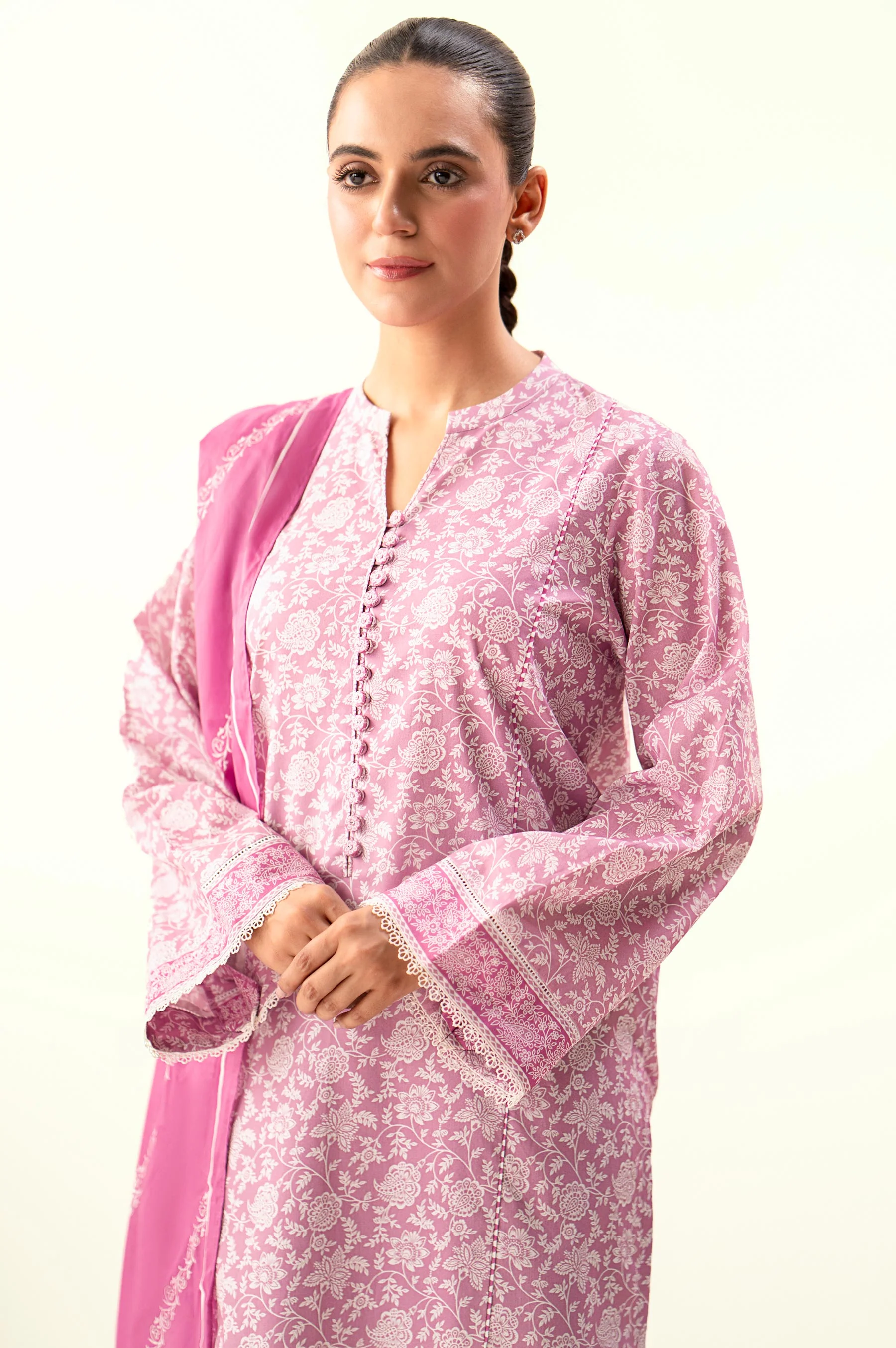 Stitched 3 Piece Printed Lawn Suit - Image 4