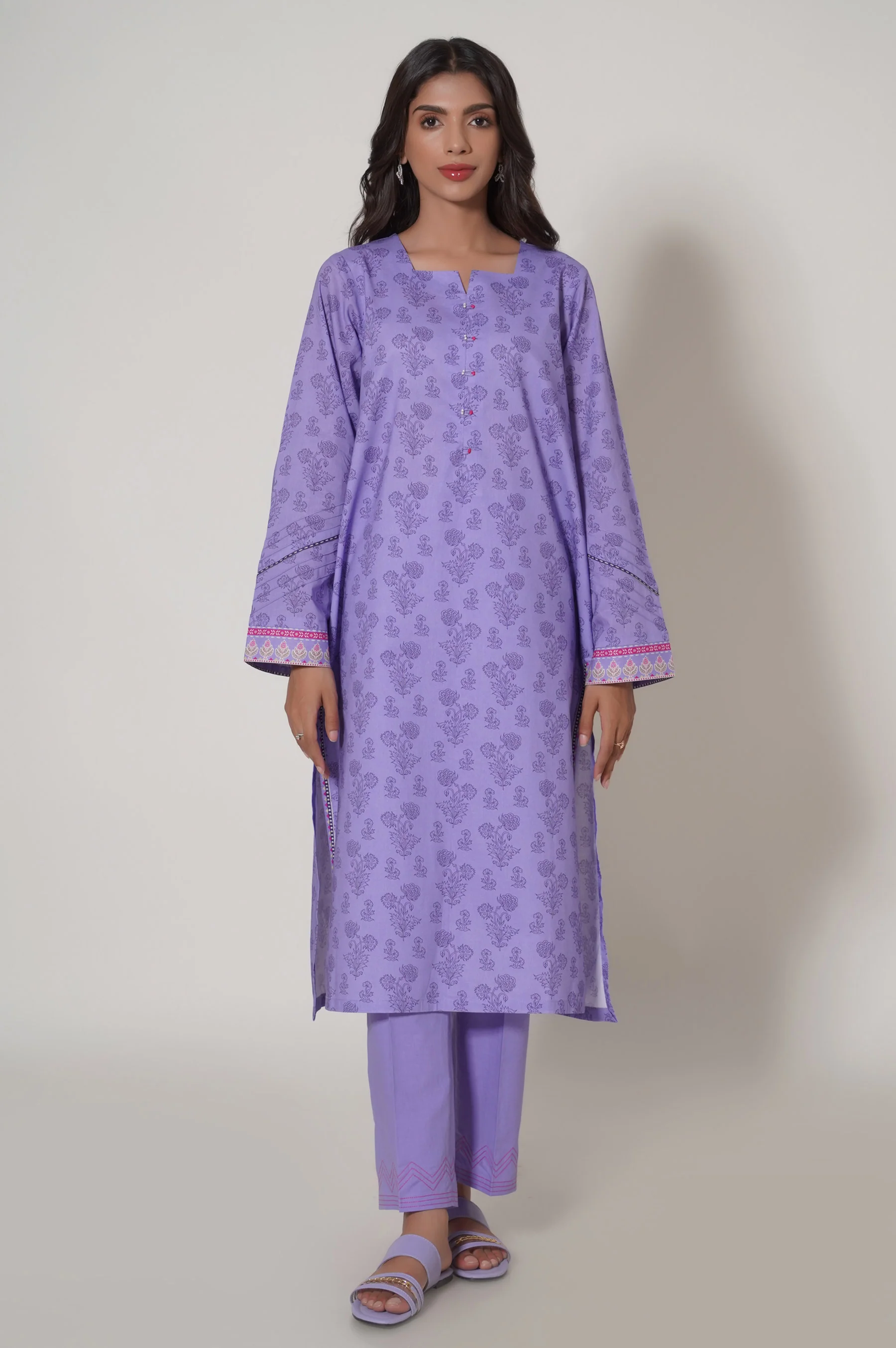 Stitched 3 Piece Printed Lawn Suit - Image 3