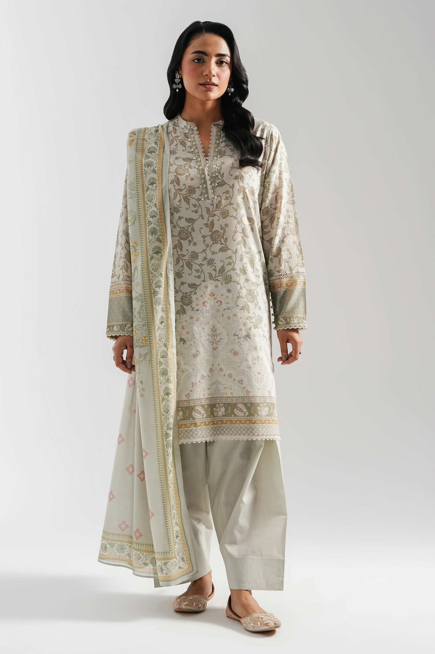 STITCHED PRINTED LAWN SUIT