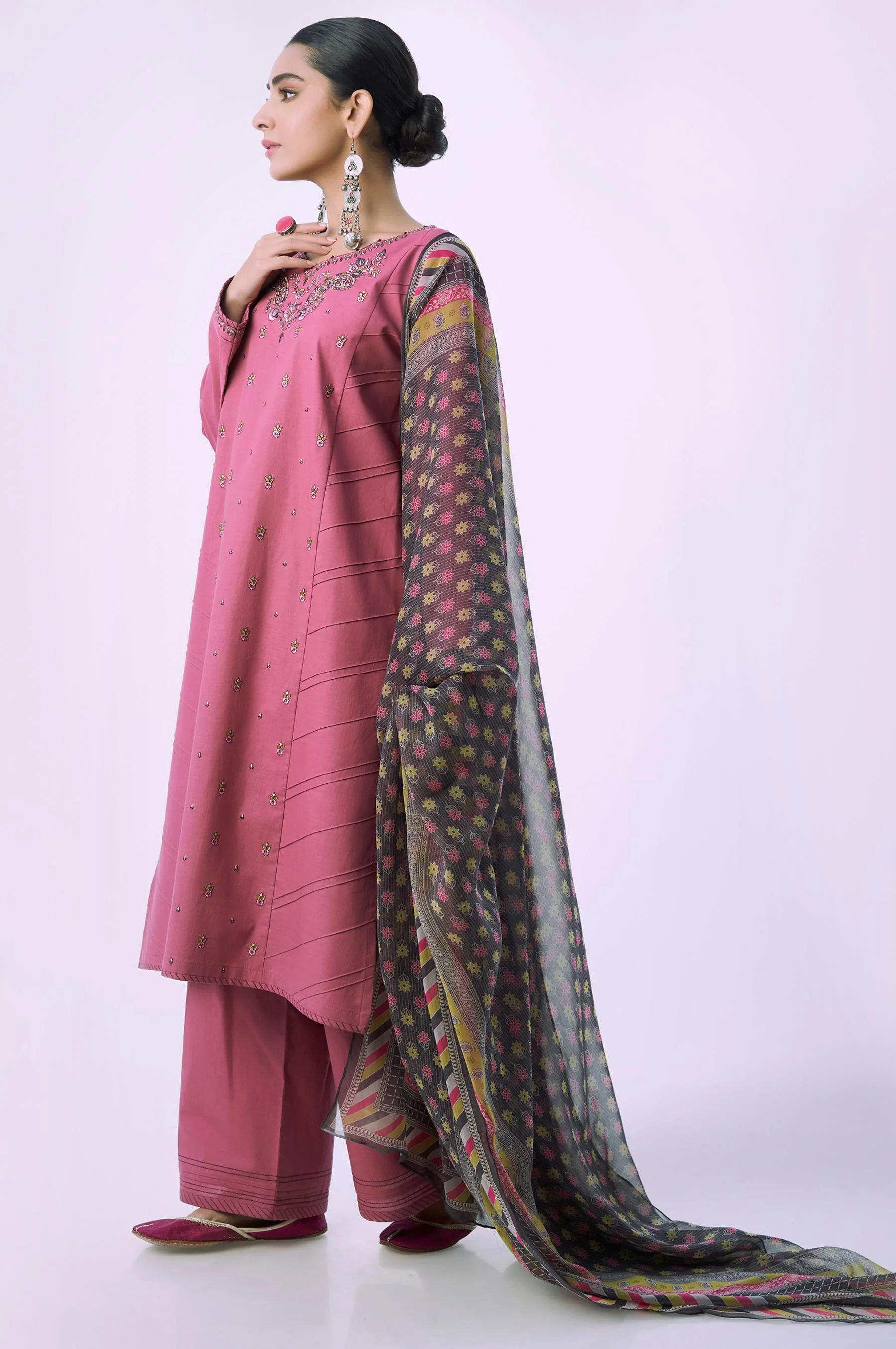 Stitched 3 Piece Printed Lawn Suit - Image 4