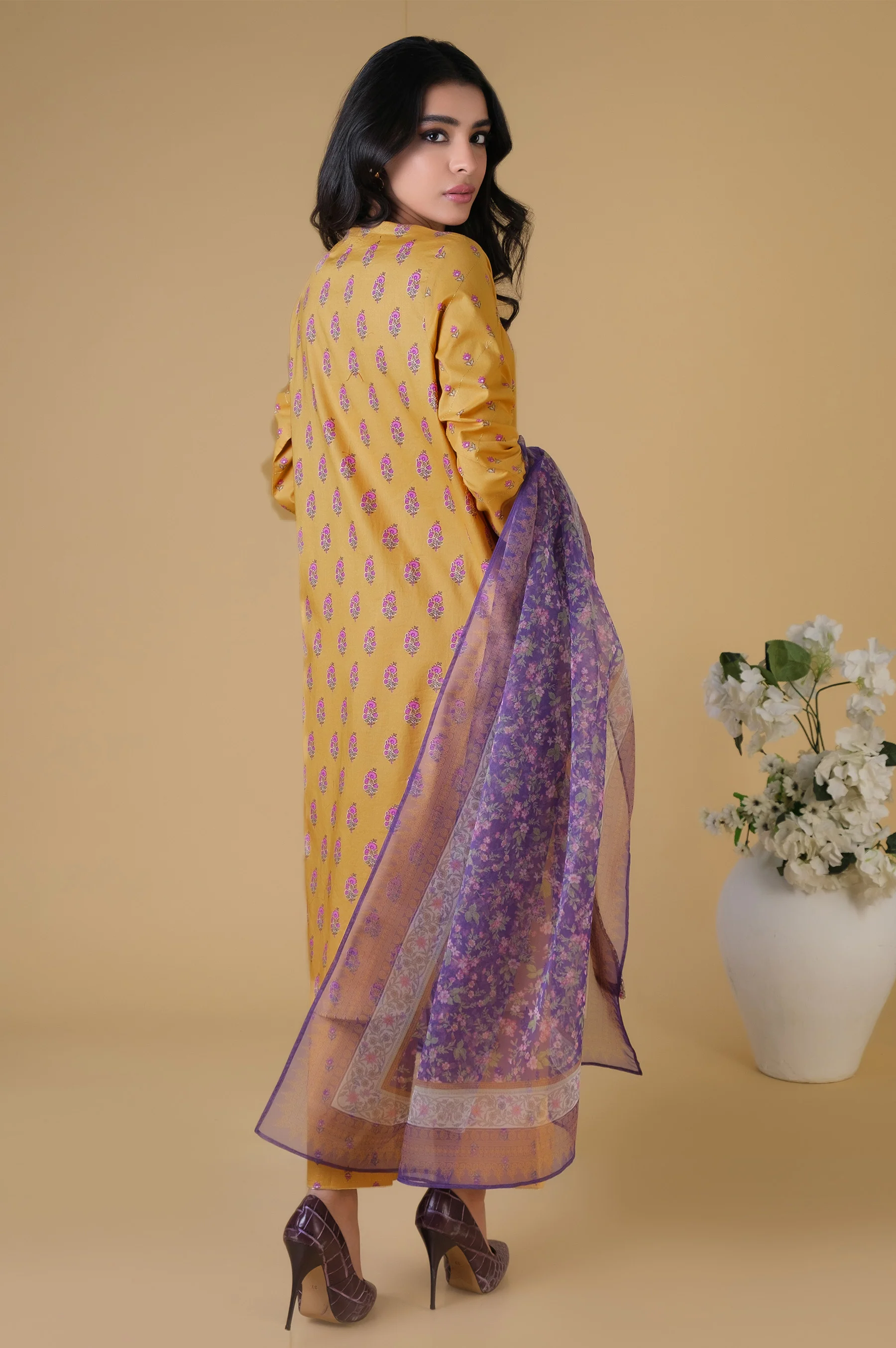 Stitched 3 Piece Printed Lawn Suit - Image 3