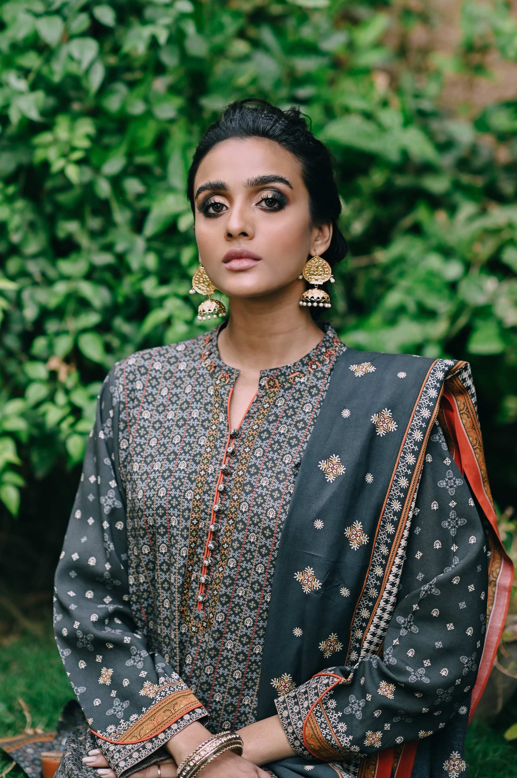 Stitched 3 Piece Printed Linen Viscose Suit - Image 3