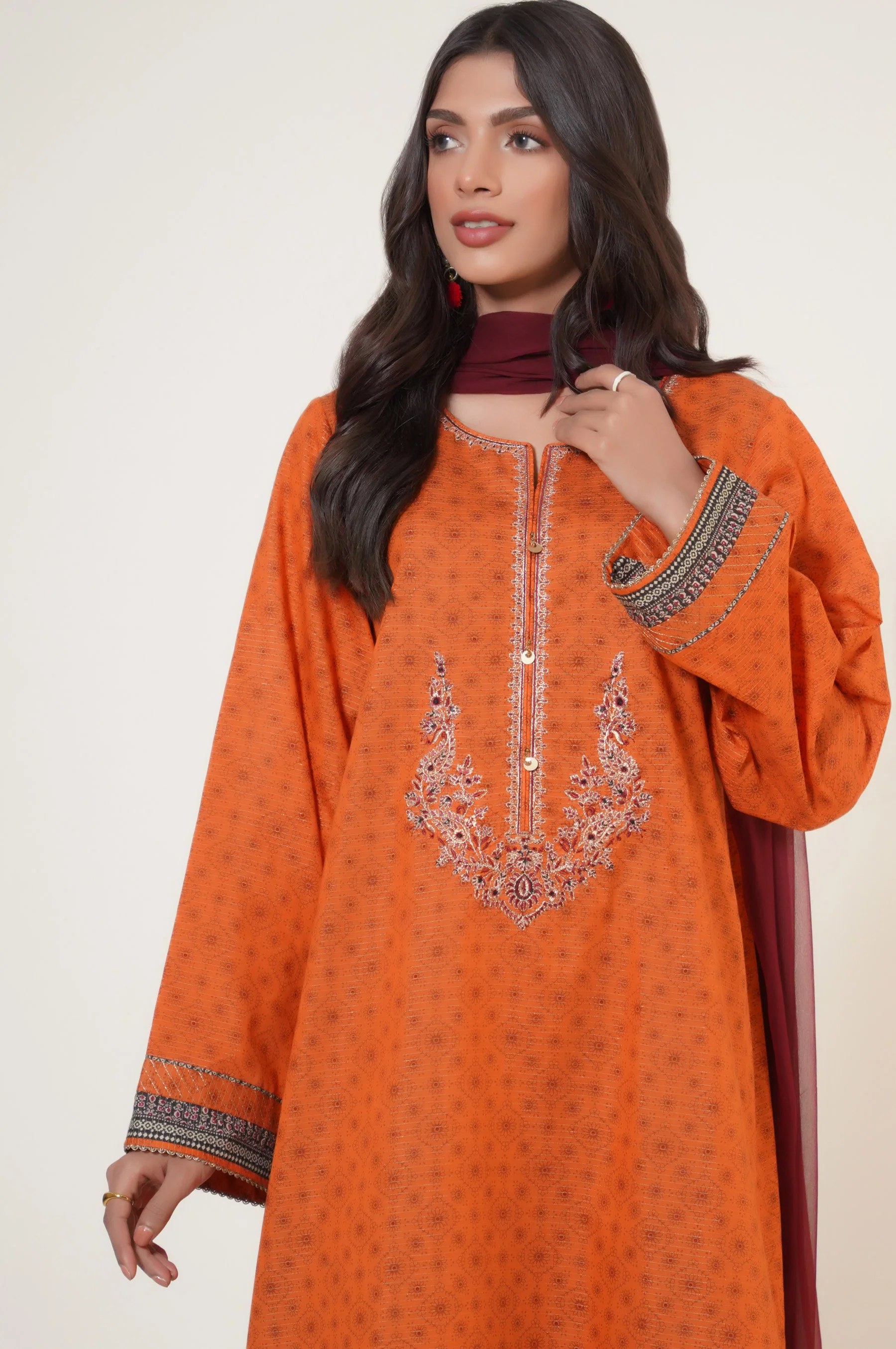 Stitched 3 Piece Printed Masuri Lawn - Image 2