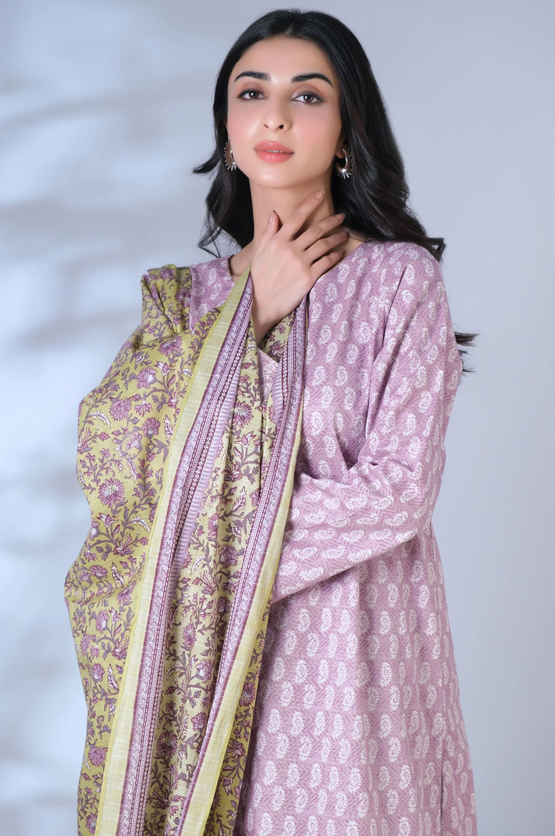 Stitched 3 Piece Printed Mysuri Lawn Suit - Image 3