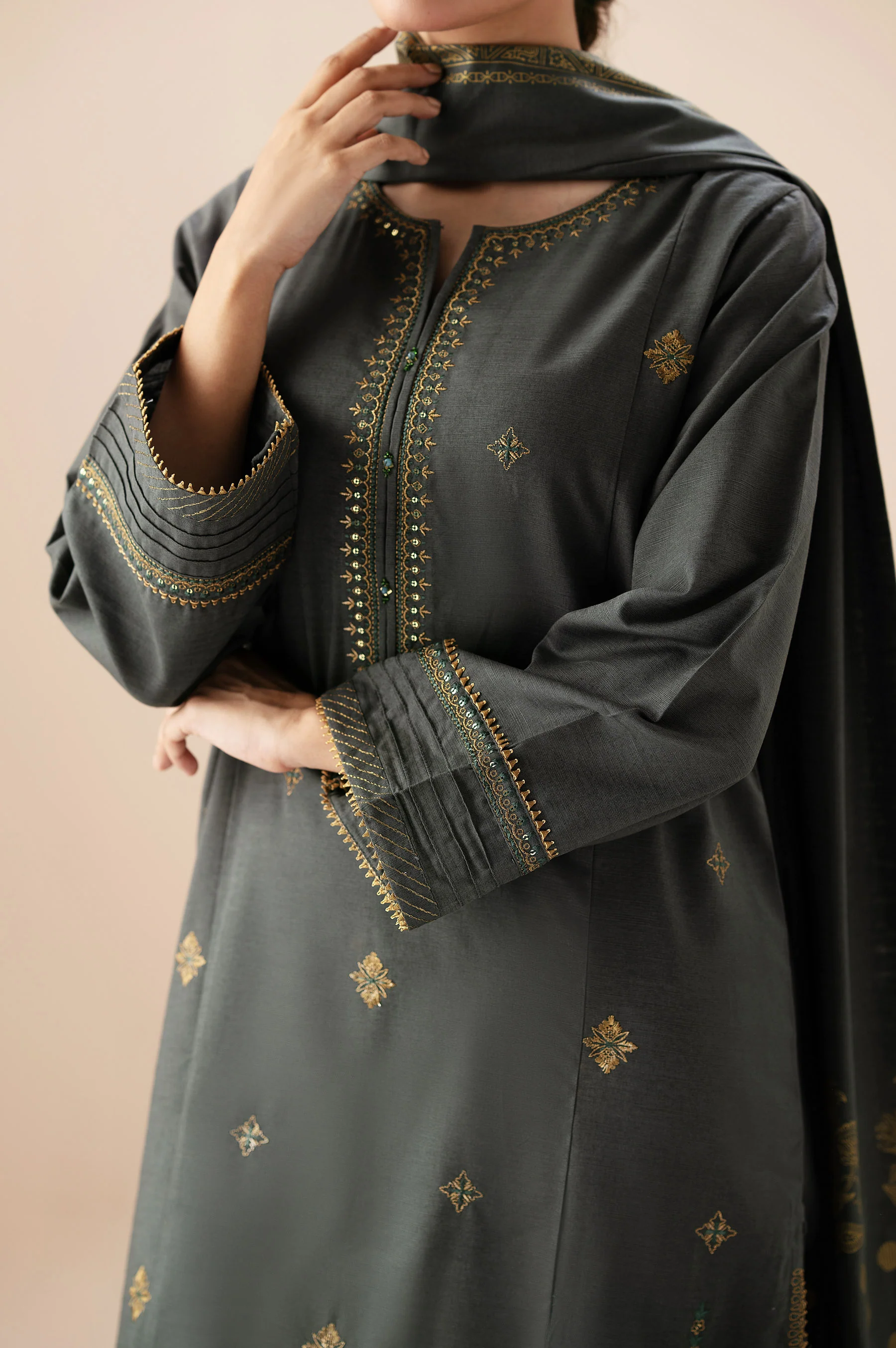 Stitched 3 Piece Both Side Slub Suit - Image 2