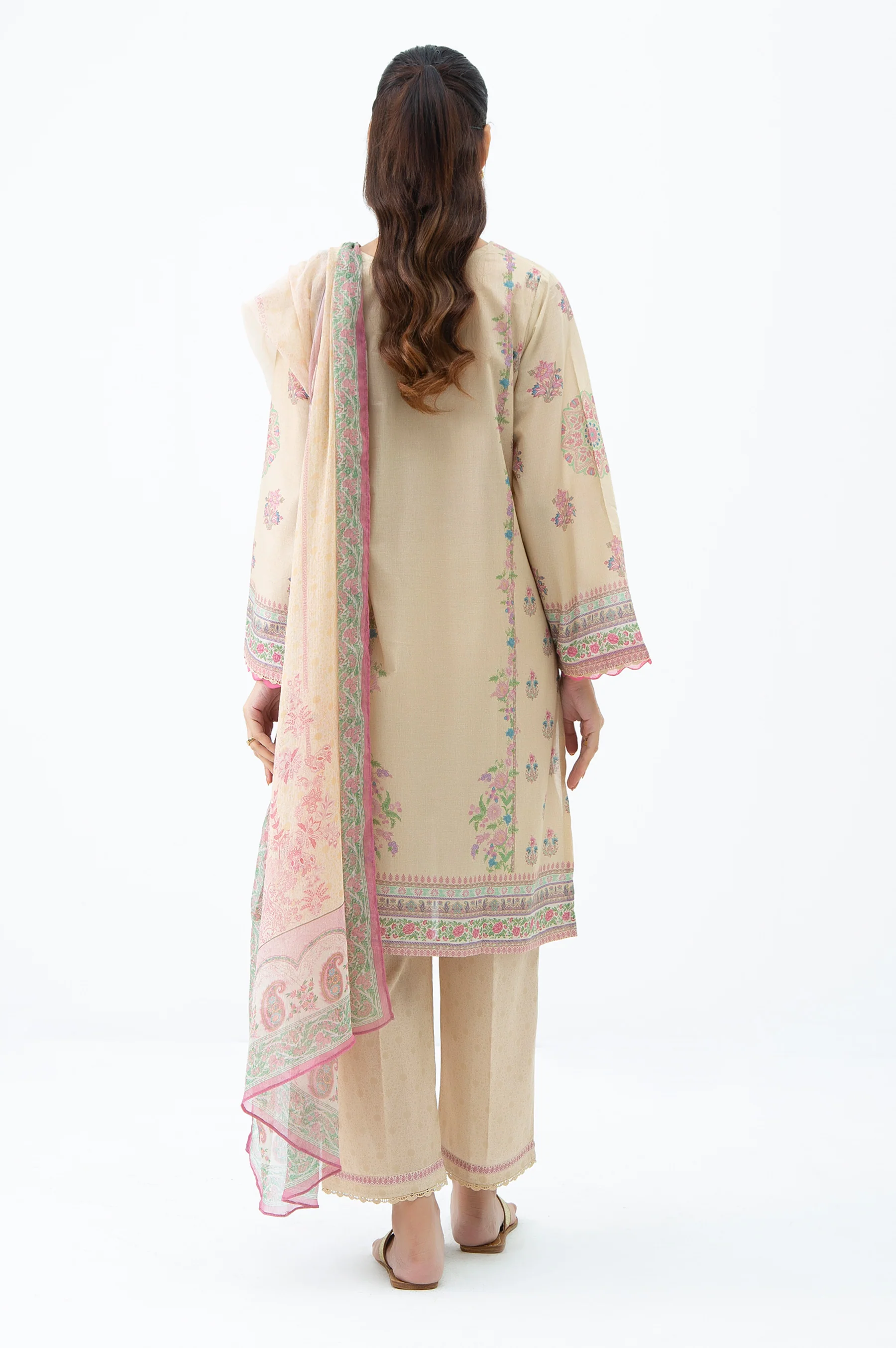 EMBROIDERED LAWN STITCHED 3 PIECE SUIT - Image 5