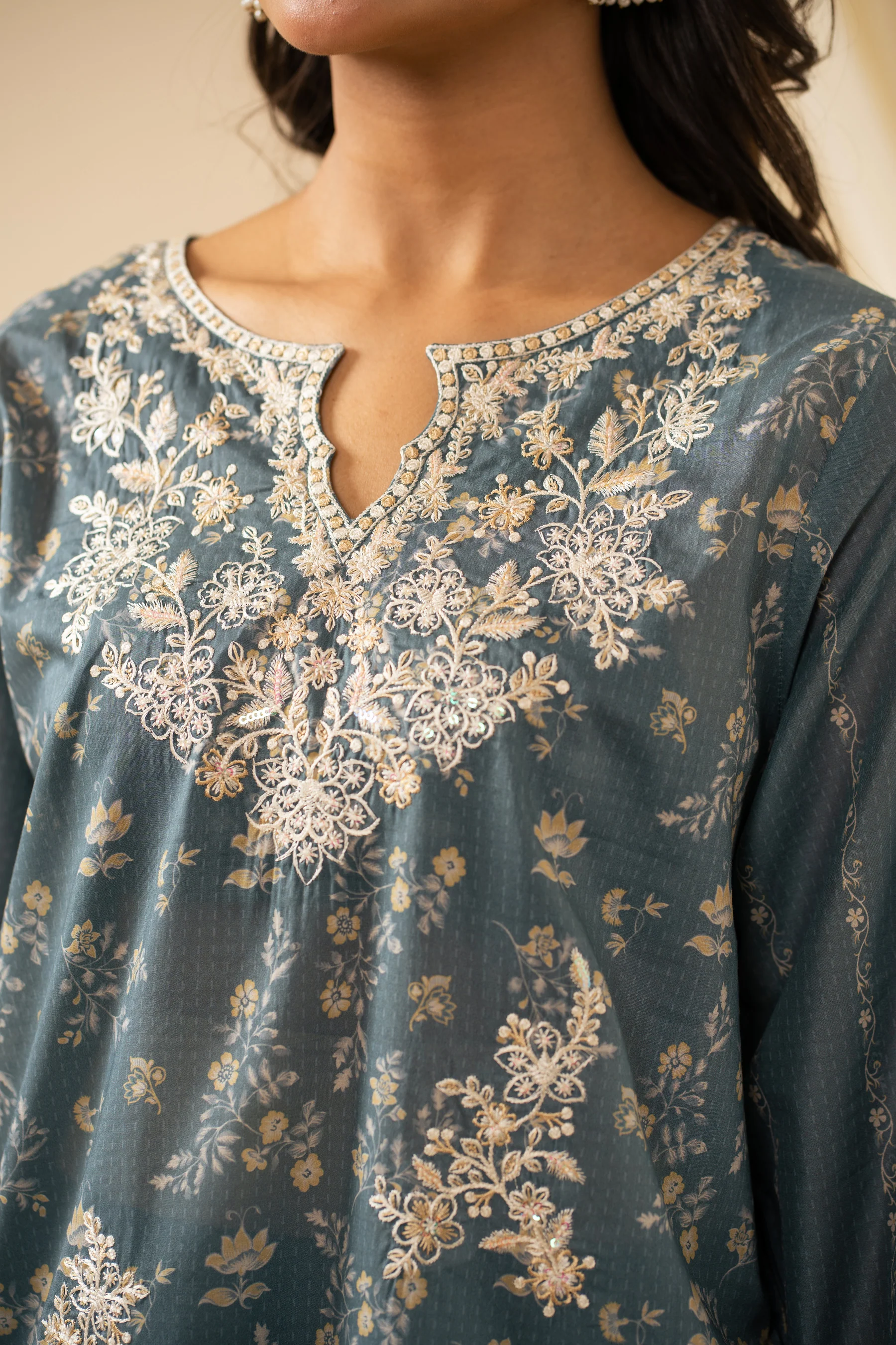 STITCHED EMBROIDERED LAWN SUIT - Image 2