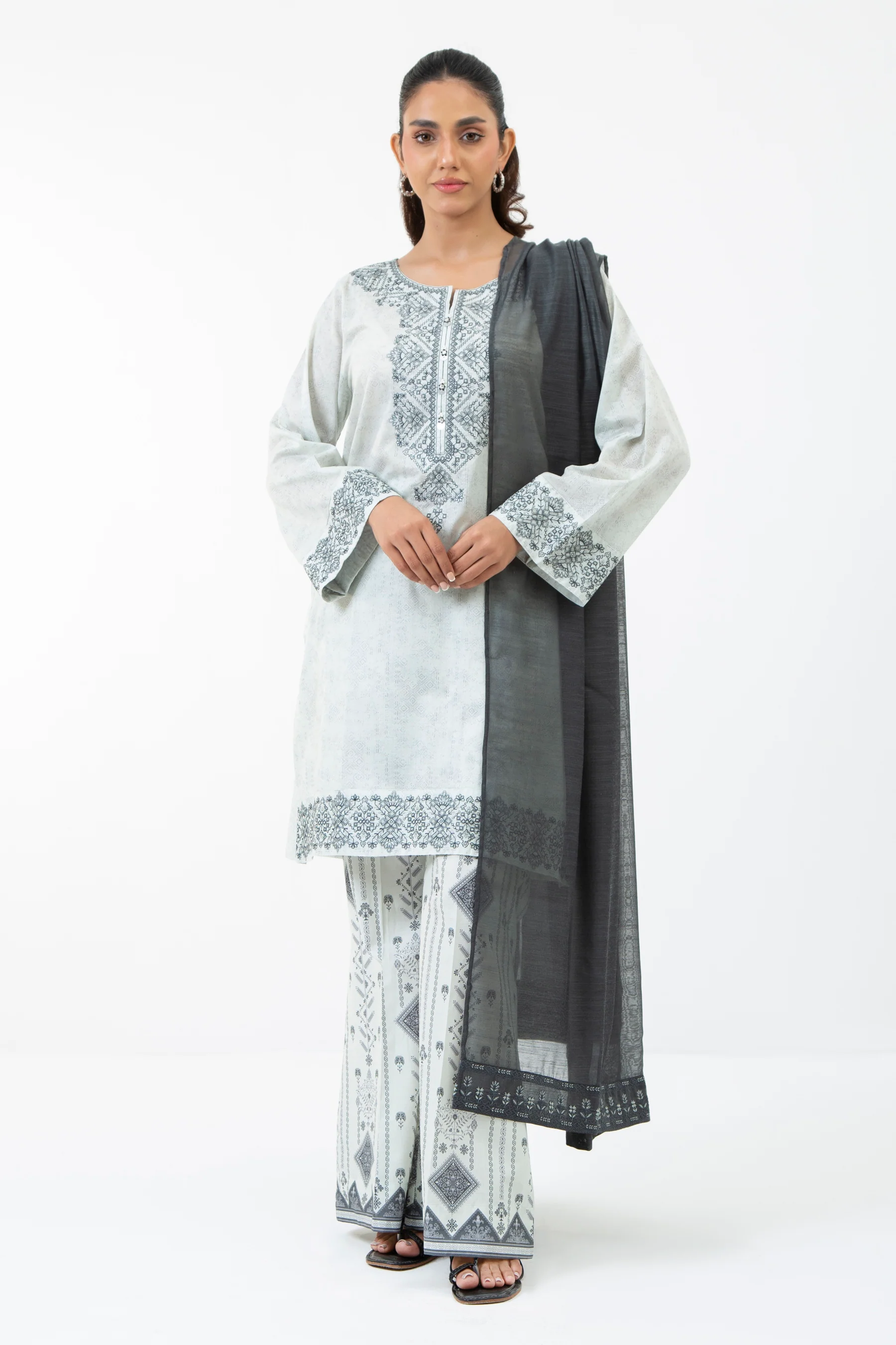 EMBROIDERED LAWN STITCHED 3 PIECE SUIT