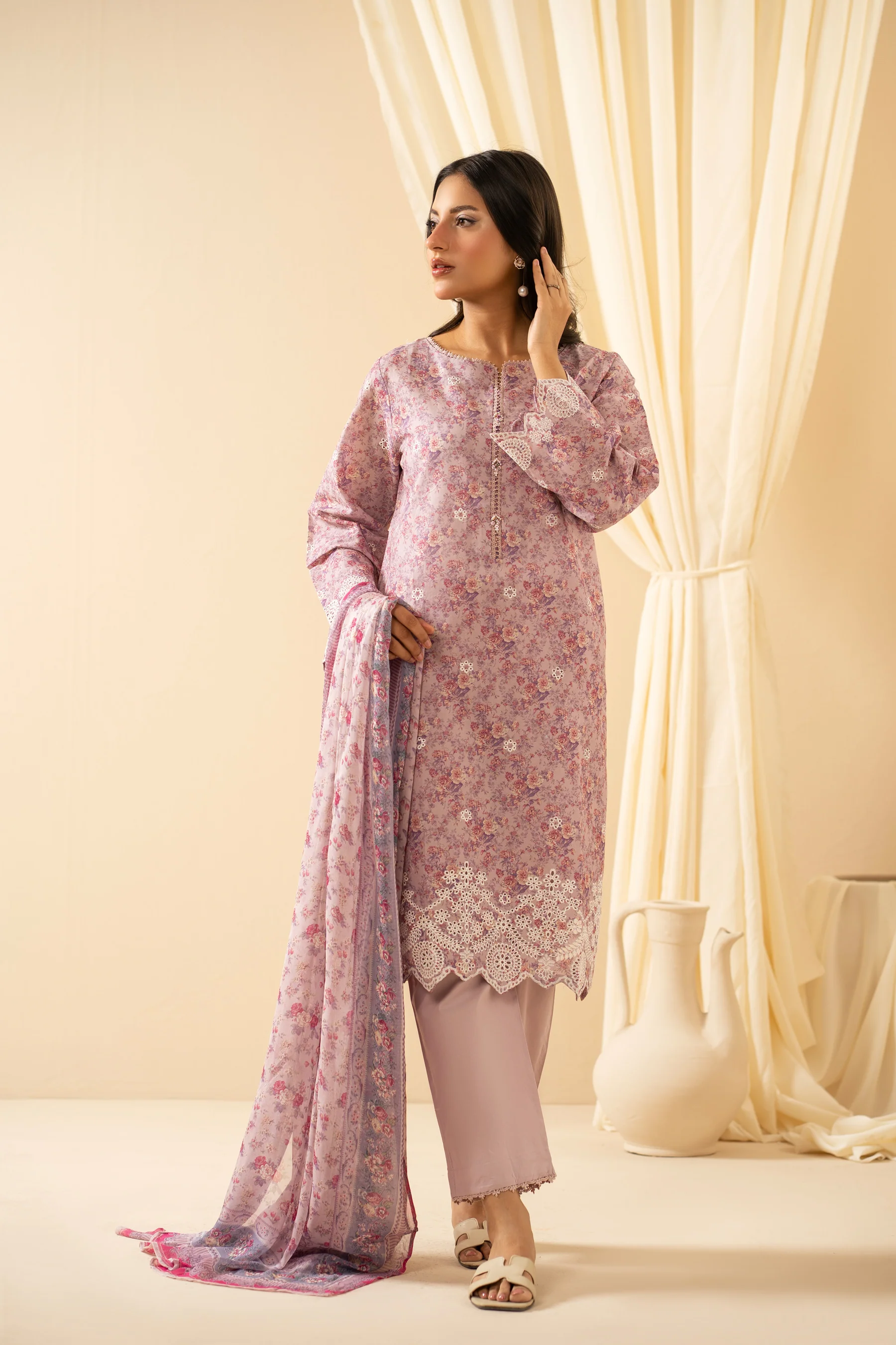 STITCHED 3 PIECE CHIKANKARI SUIT - Image 5