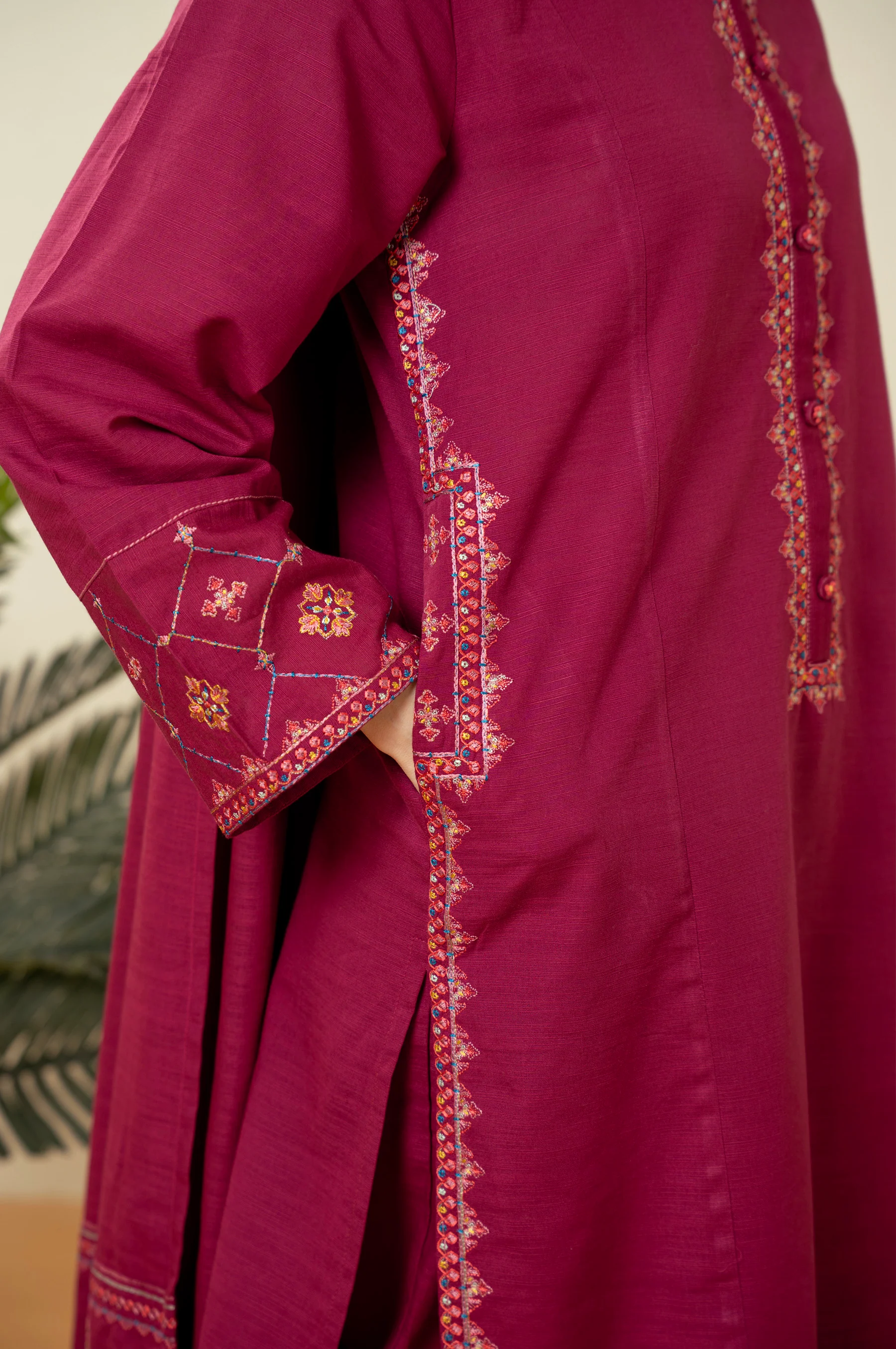 STITCHED DYED EMBROIDERED SUIT - Image 5