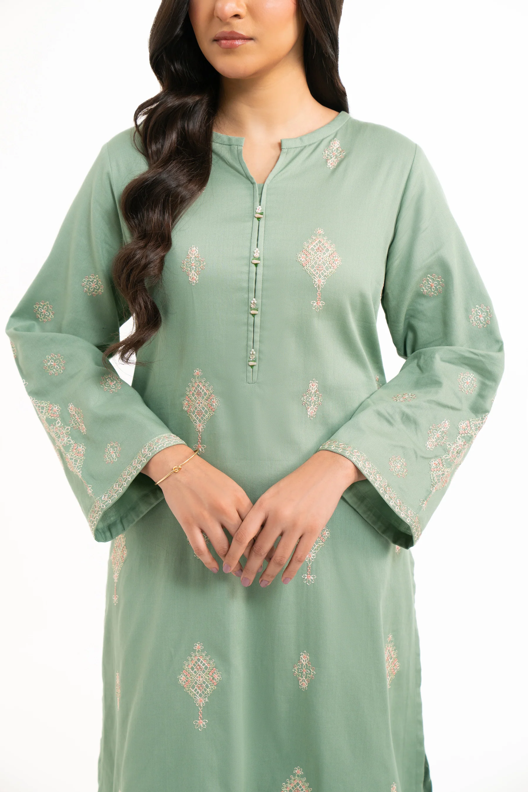 STITCHED DYED EMBROIDERED SUIT - Image 2