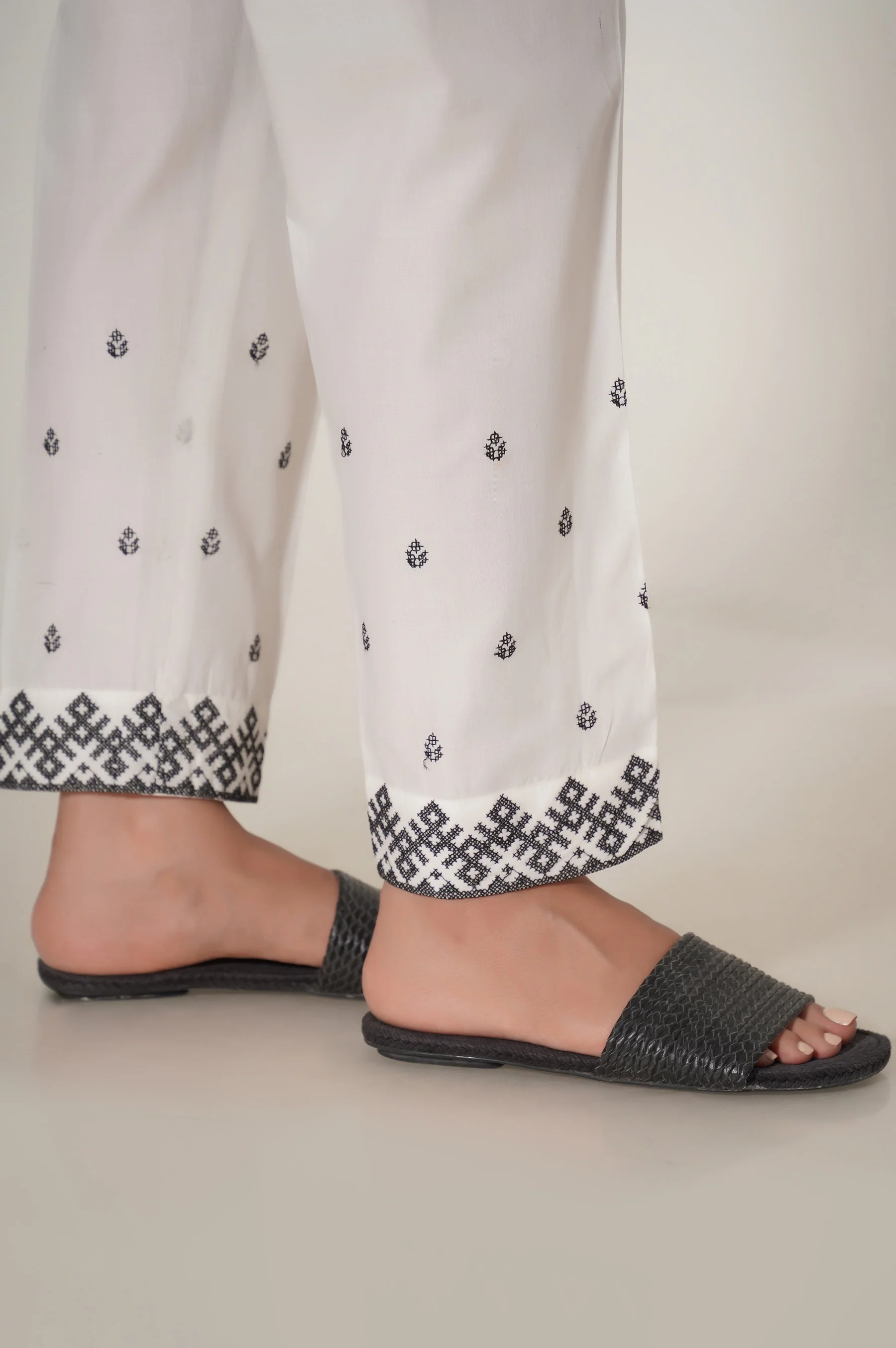 Stitched Cambric Embroidered  Bottom - Image 2