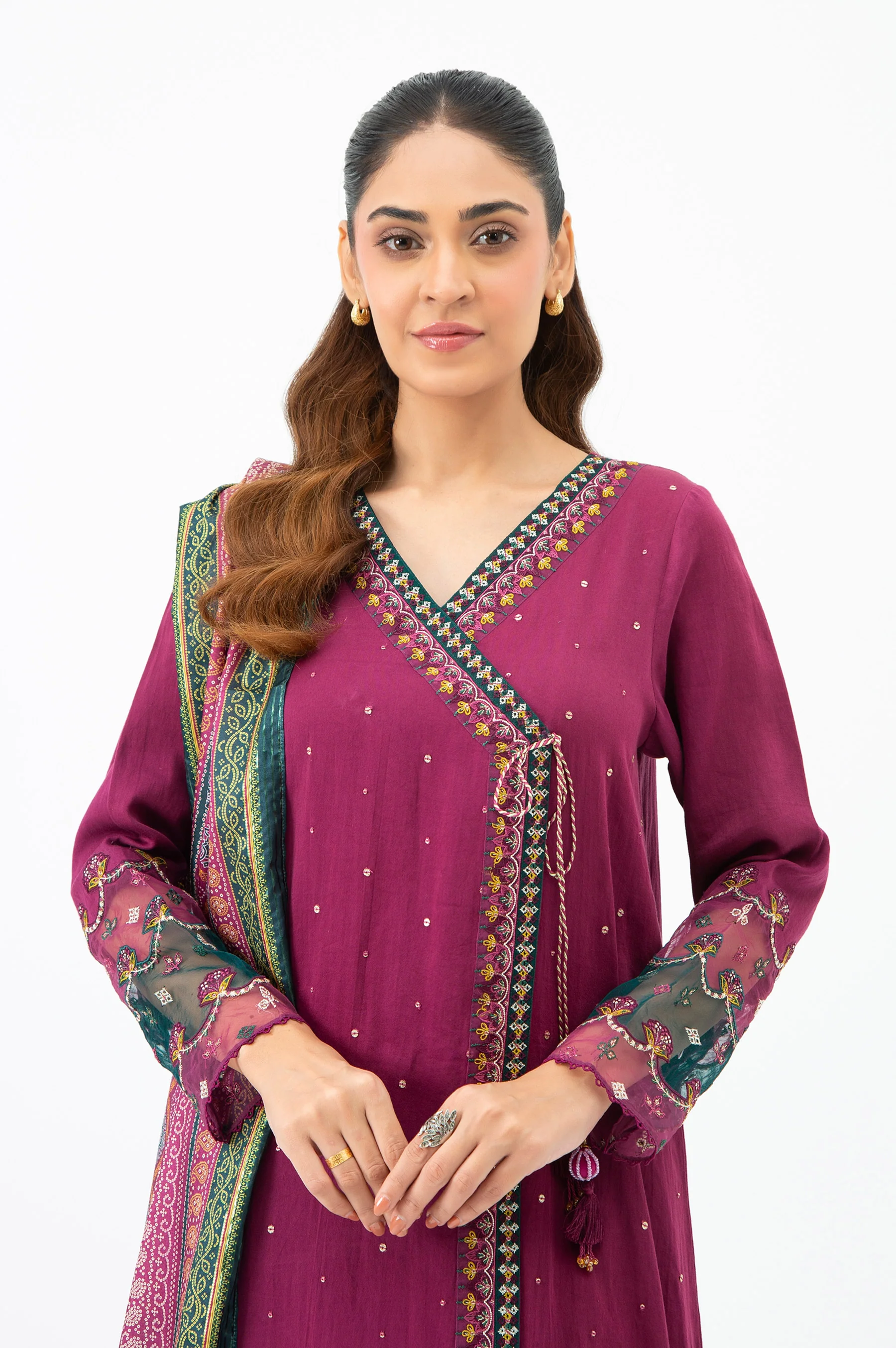 STITCHED EMBROIDERED COTTON SATIN SUIT - Image 2