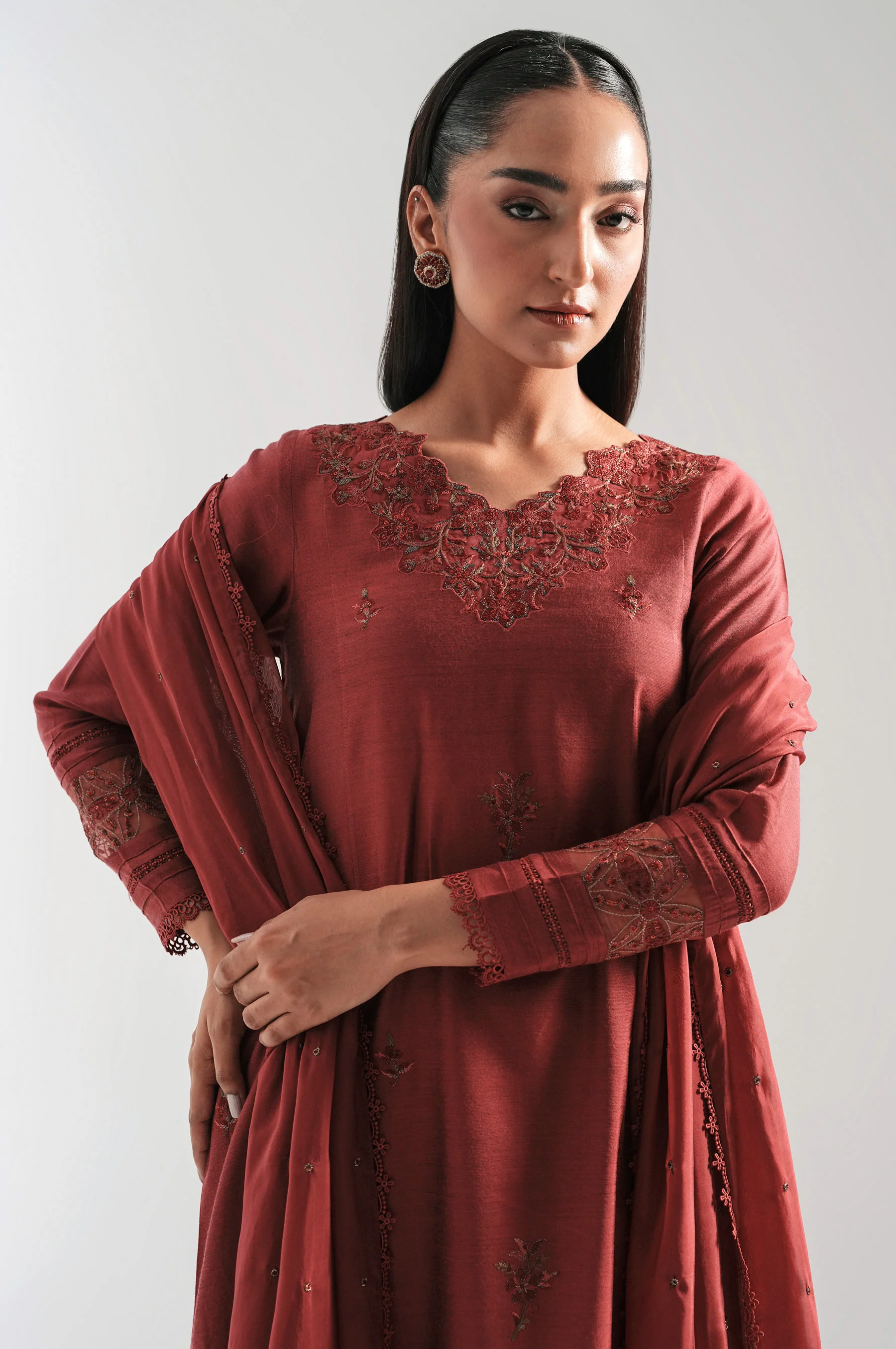 EMBROIDERED COTTON SILK SHIRT - Image 4