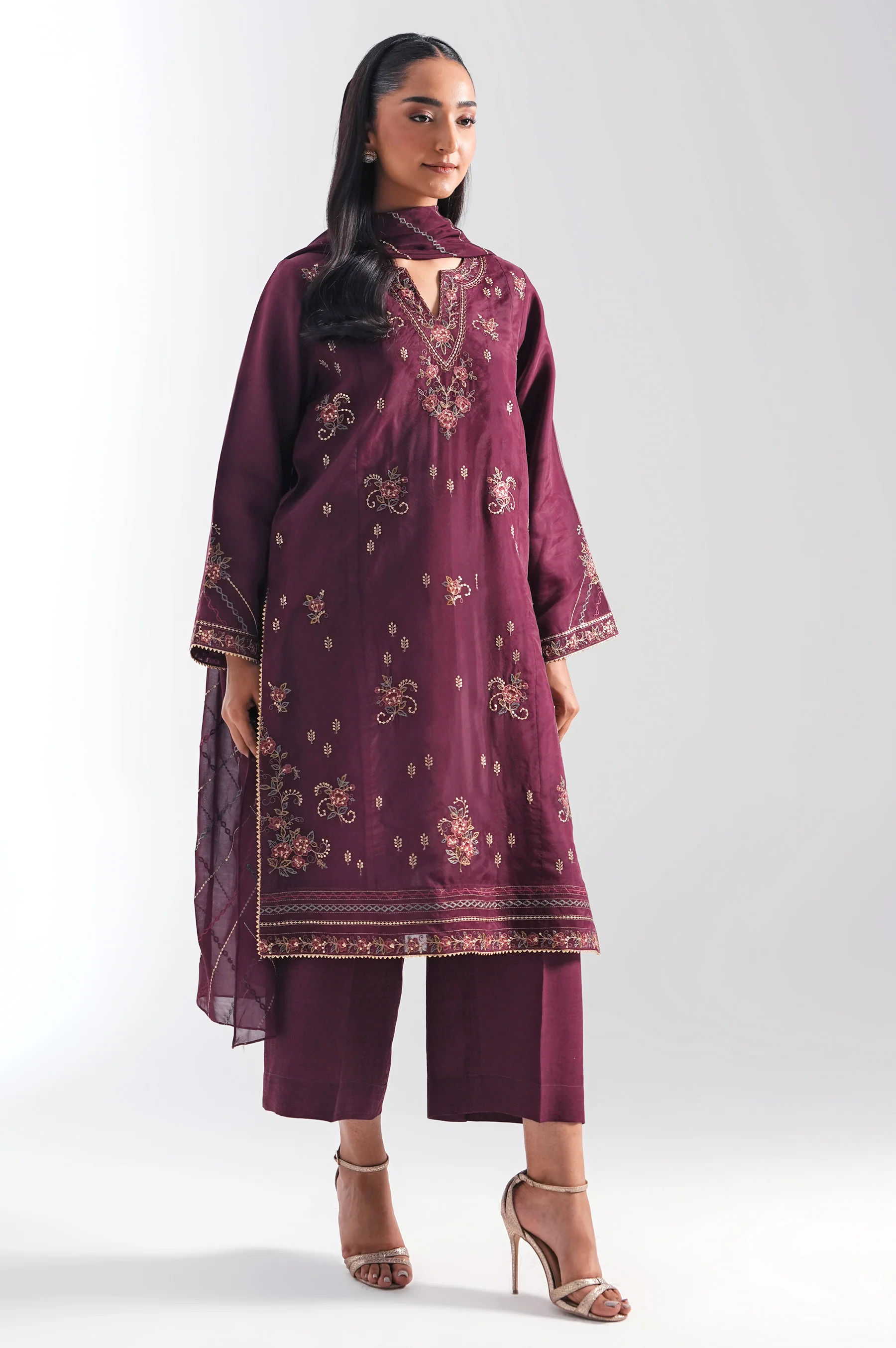 EMBROIDERED STITCHED ORGANZA SHIRT - Image 3