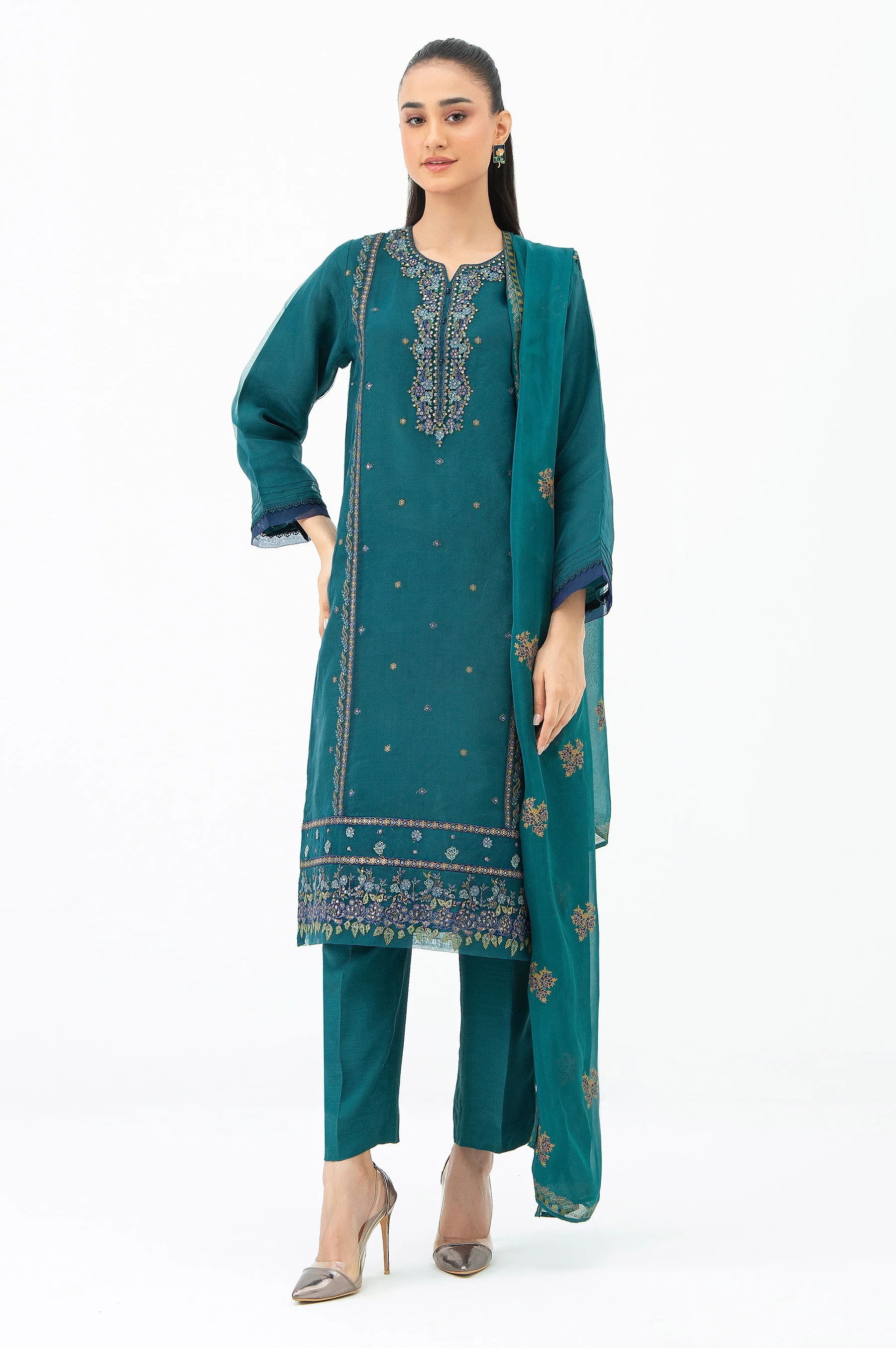 EMBROIDERED STITCHED ORGANZA SHIRT