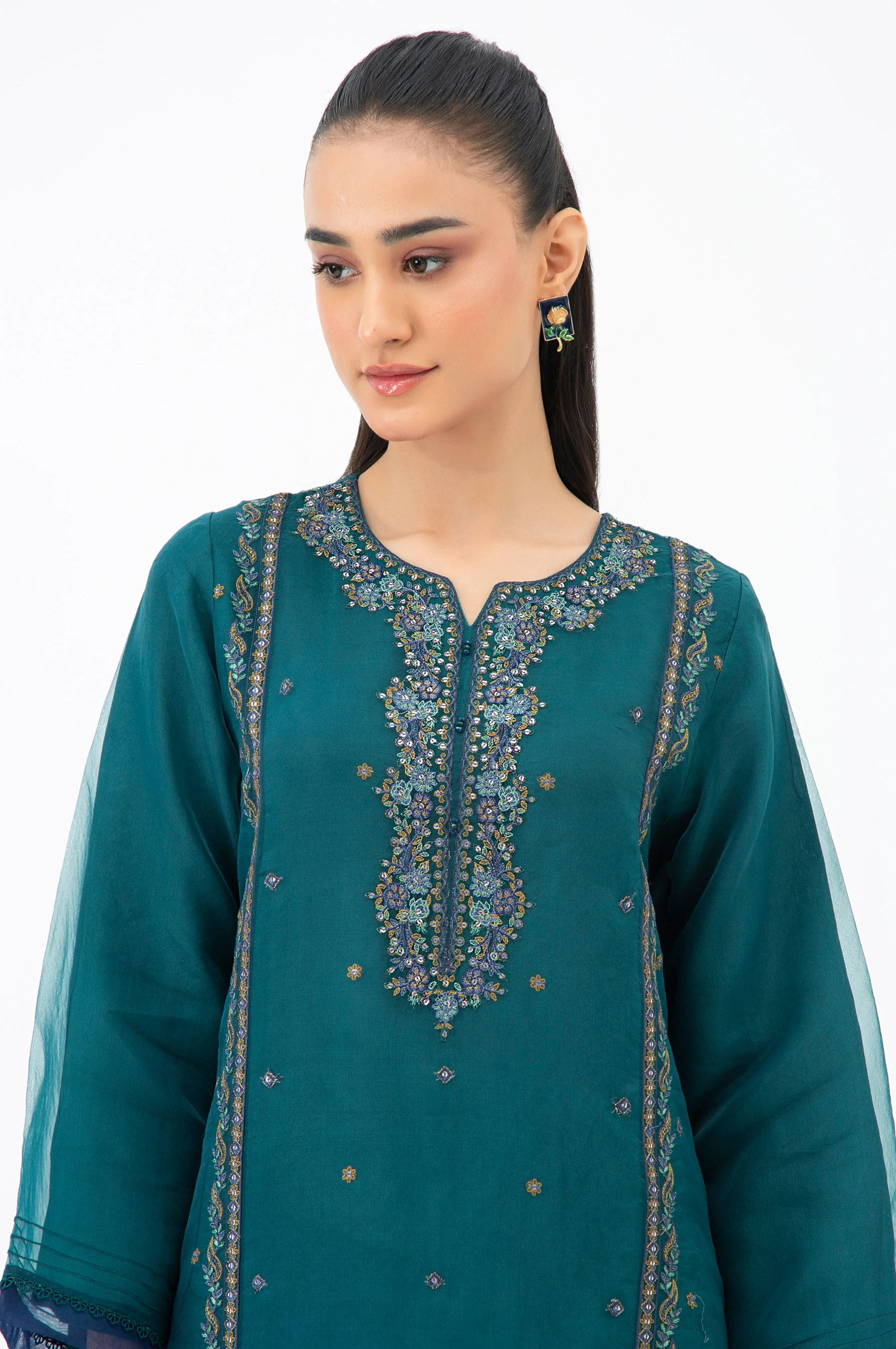 EMBROIDERED STITCHED ORGANZA SHIRT - Image 6