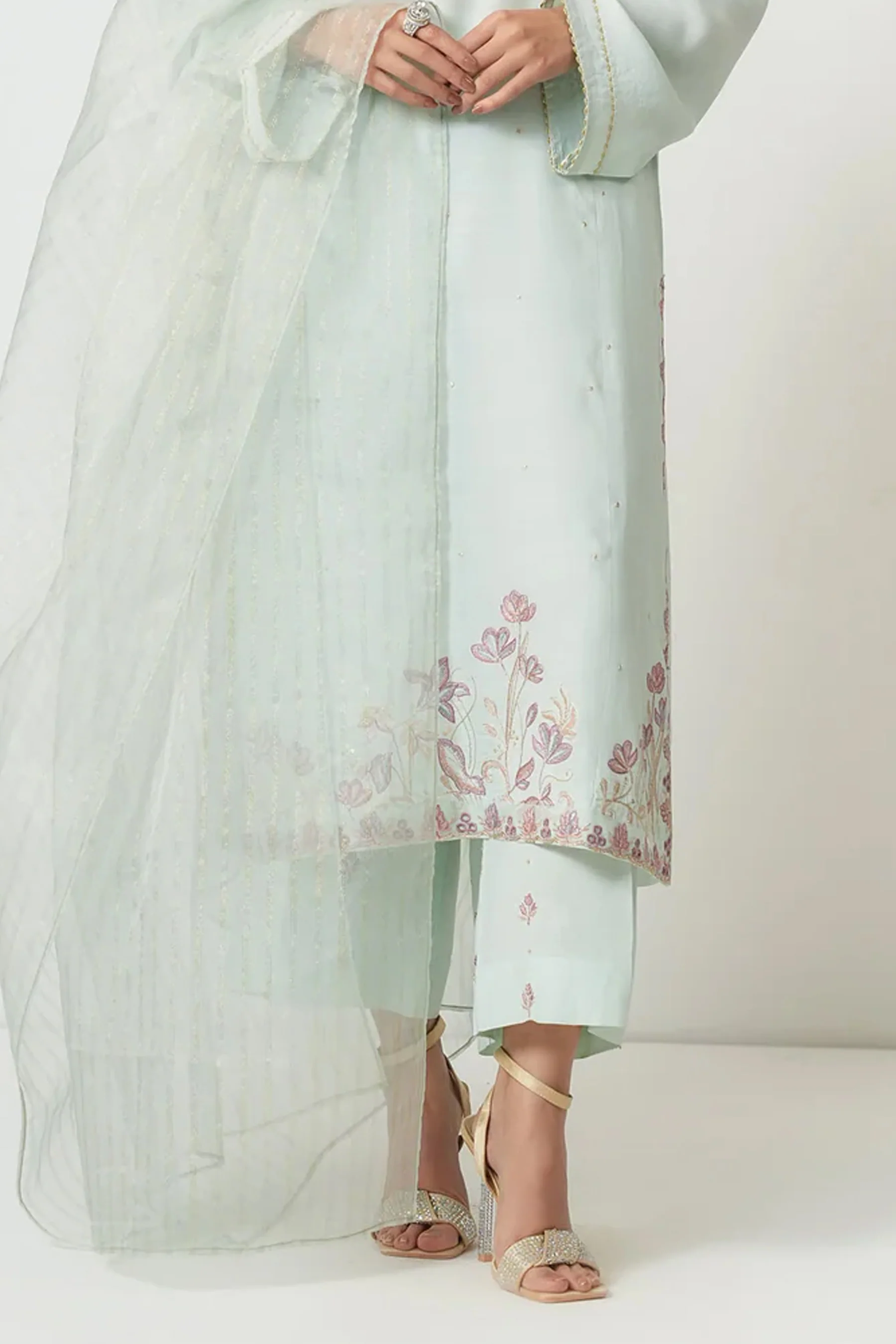 STITCHED EMBROIDERED RAW SILK BOTTOM (FACTORY E-OUTLET) - Image 4