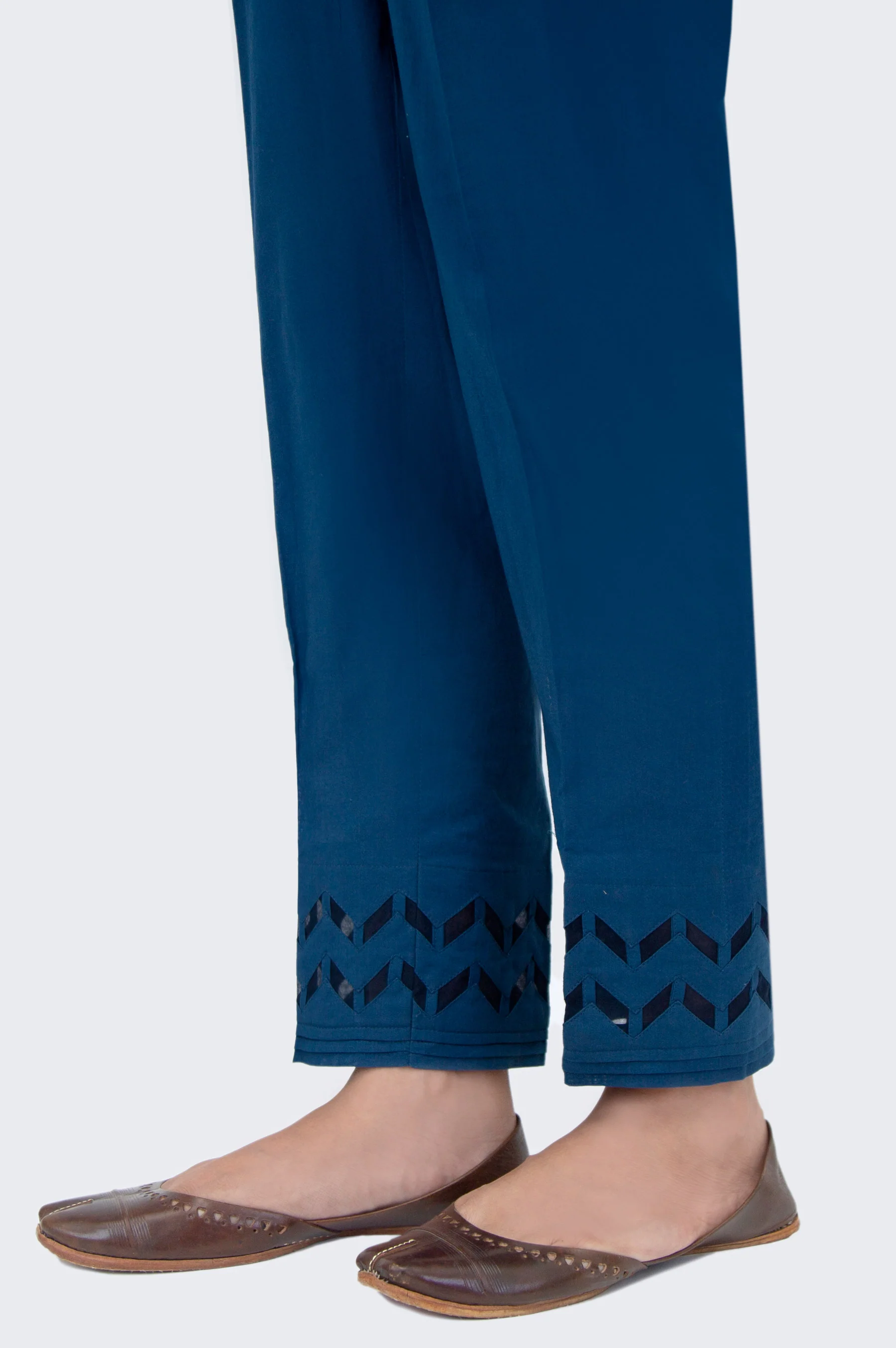Stylised Cambric Cigarette  Pants  - Blue - Image 2