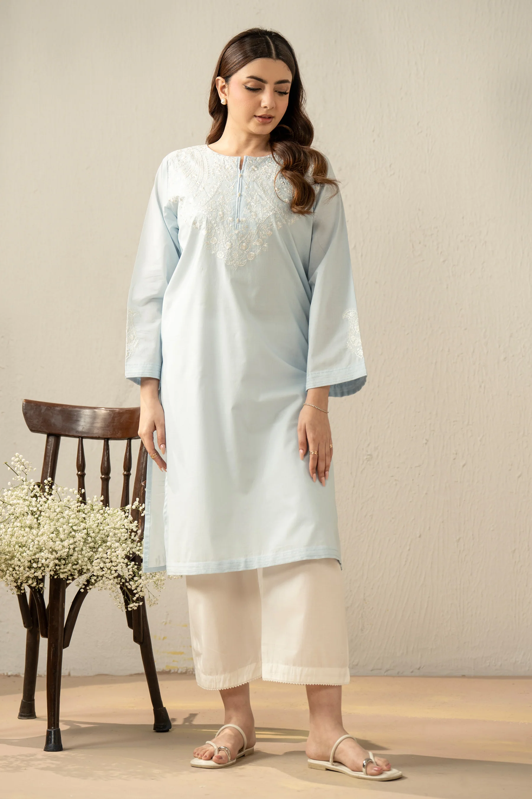 STYLIZED CAMBRIC STITCHED 2 PIECE SUIT