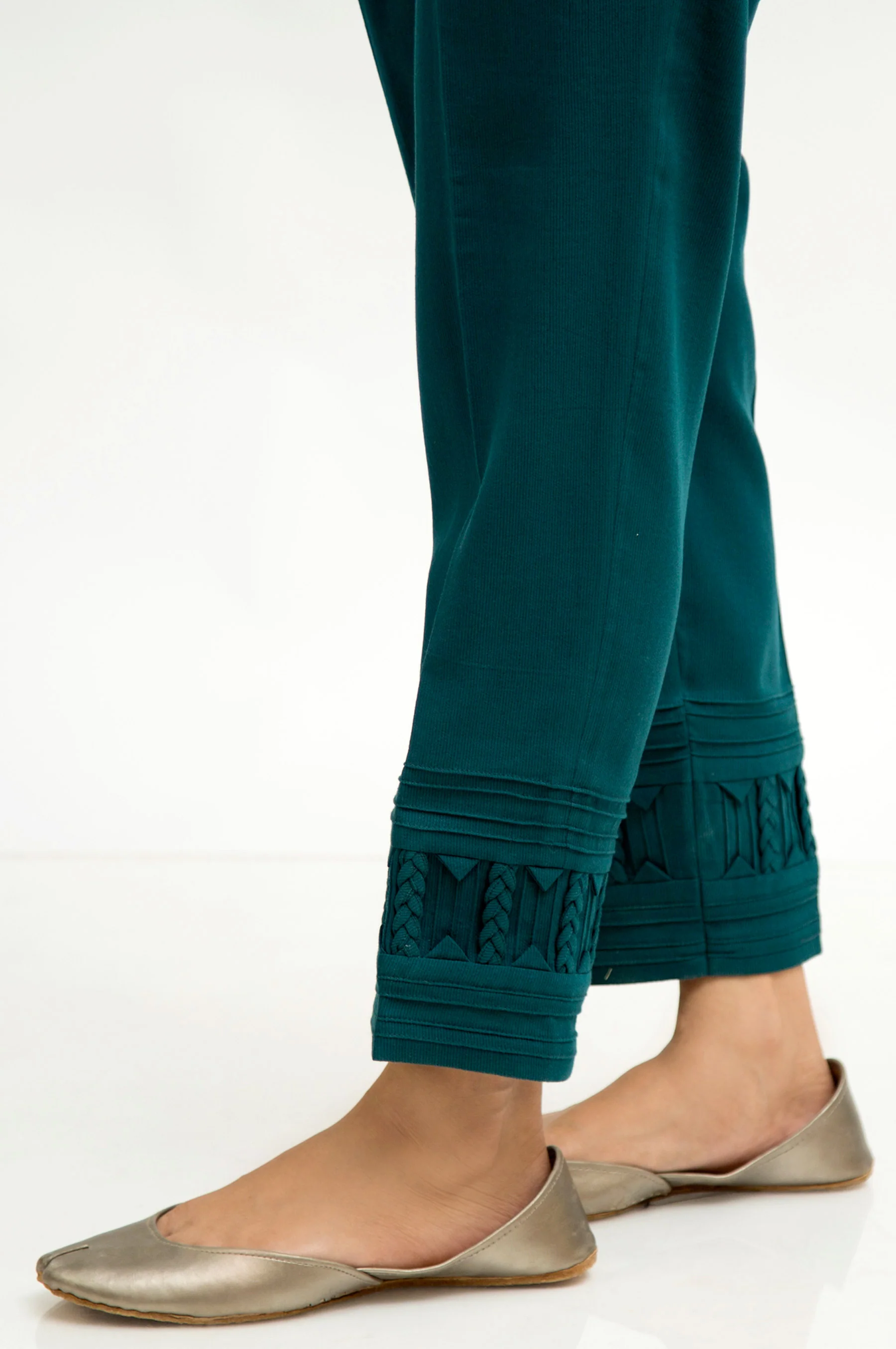 Stylized Cottel Cigarette Pants - Teal Blue - Image 2