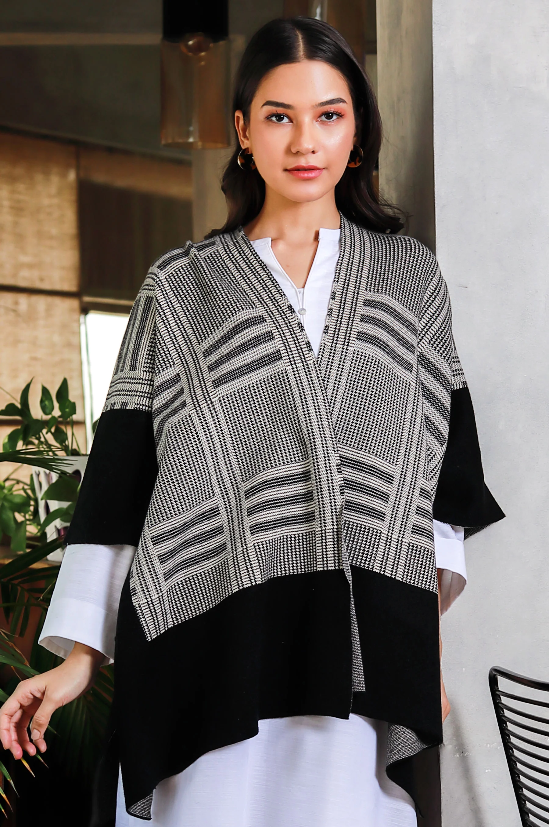 Tartan Stripes Cape Shawl
