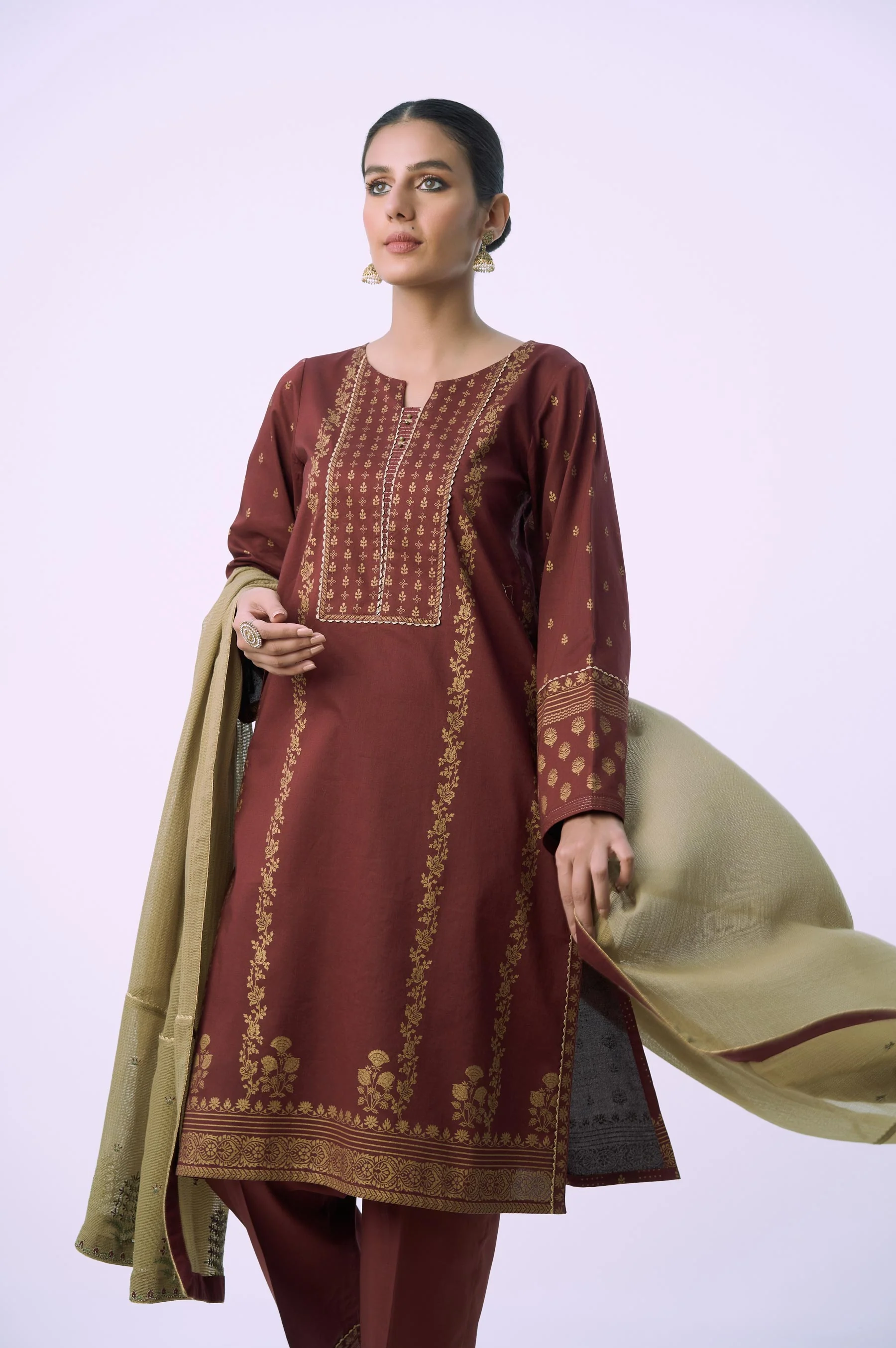 Unstitched 3 Piece Printed Lawn