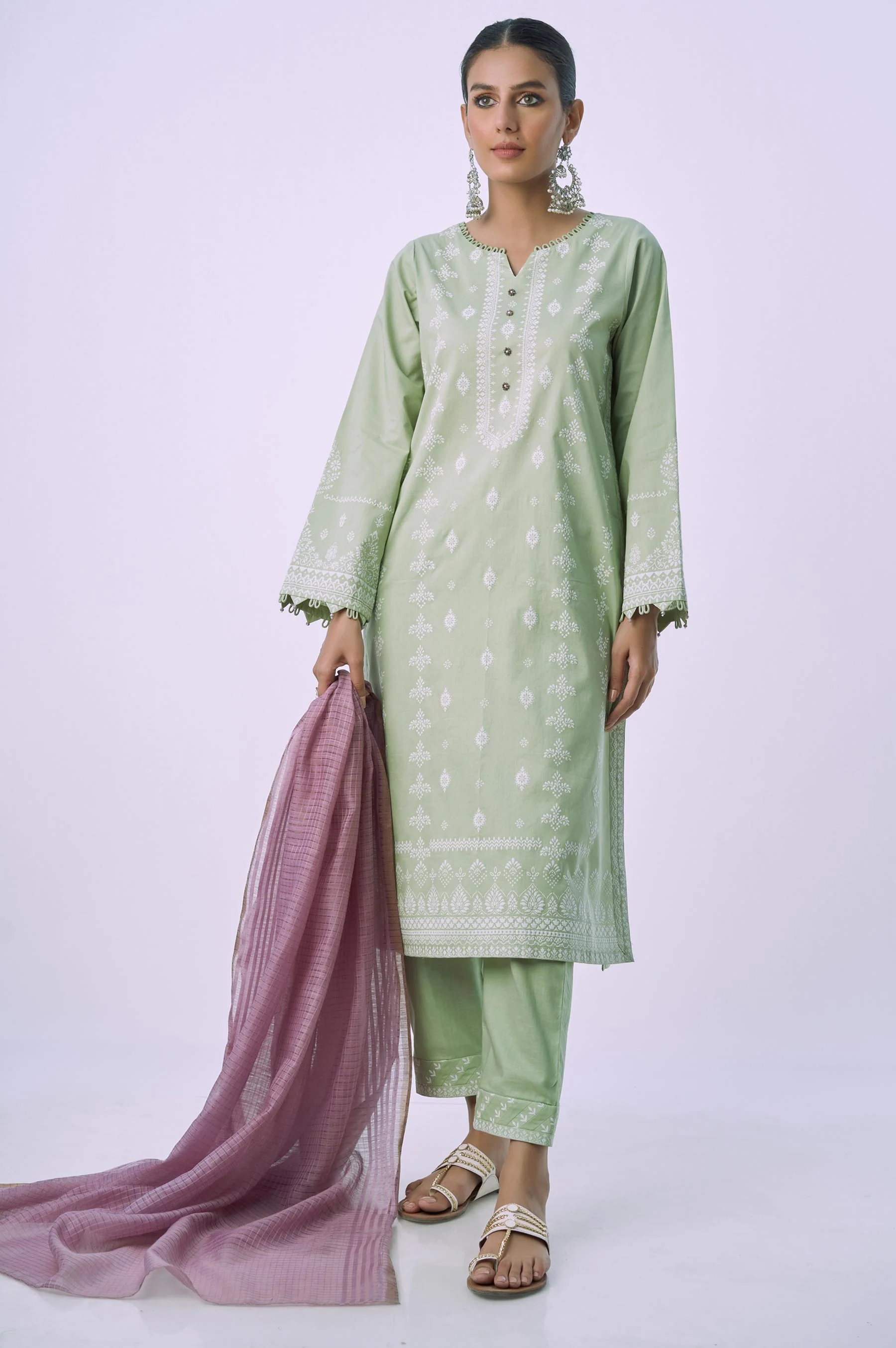 Unstitched 3 Piece Printed Lawn - Image 2