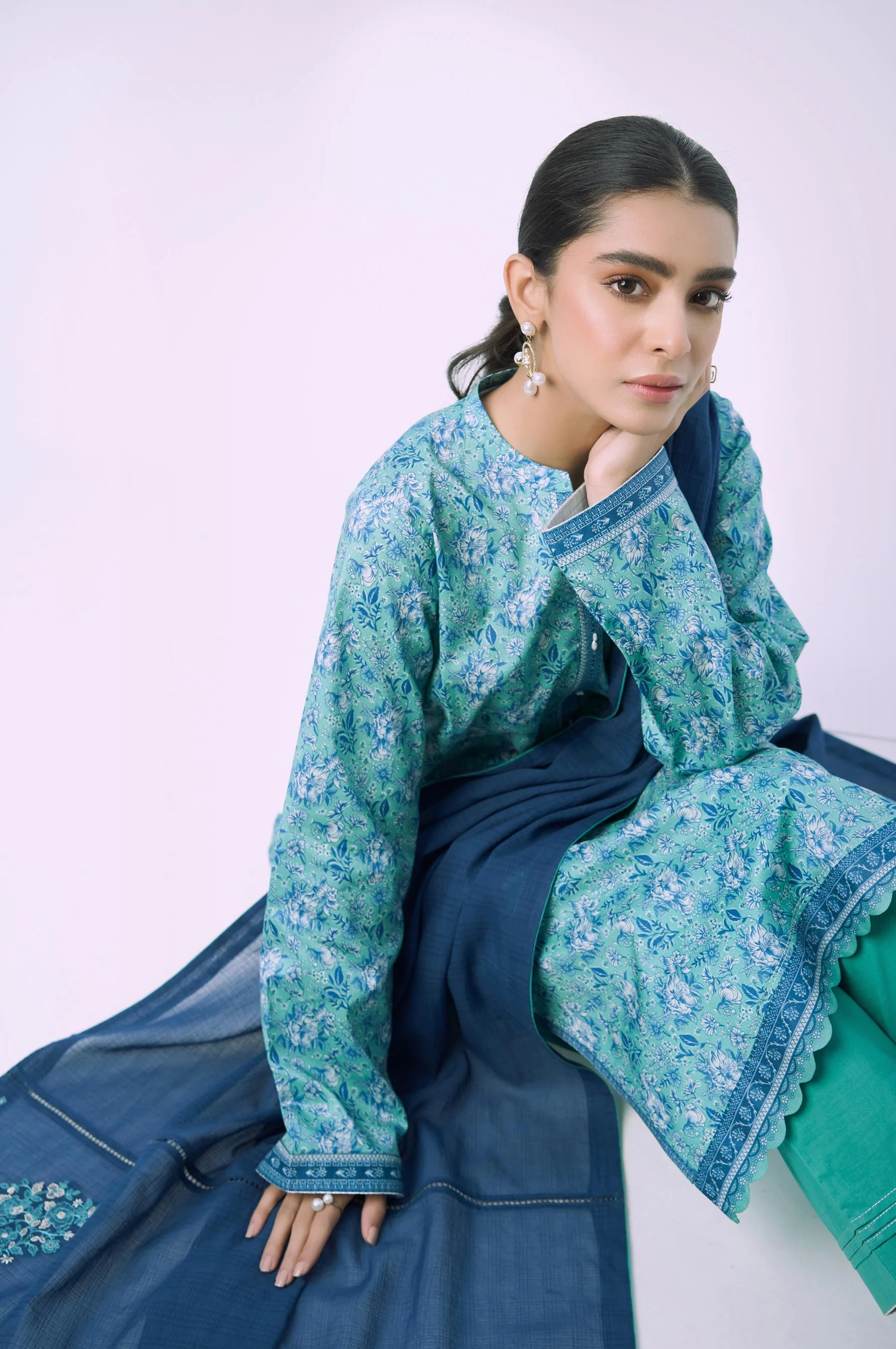 Unstitched 3 Piece Printed Lawn - Image 5