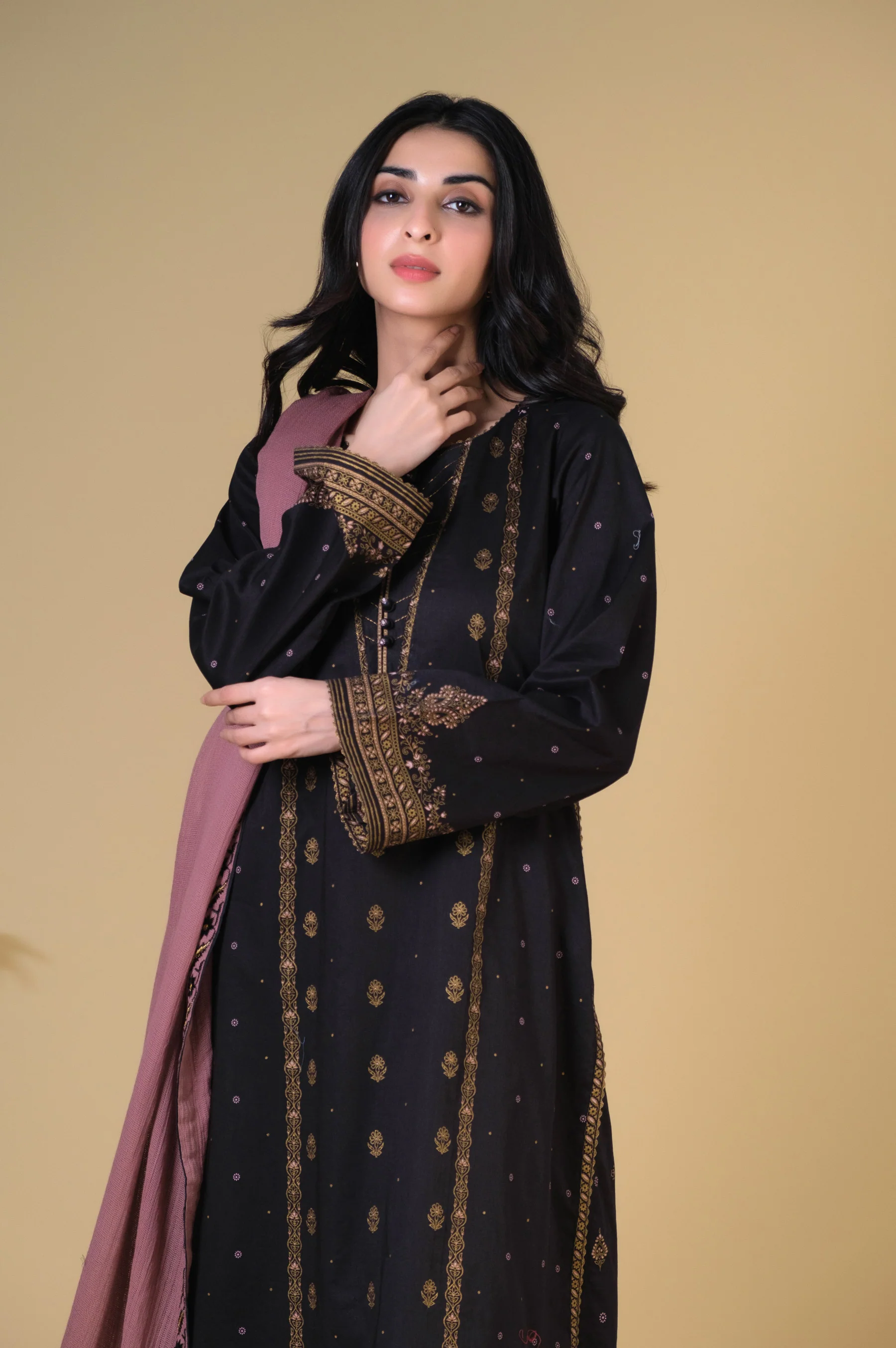 Unstitched 3 Piece Paste Printed Lawn Suit - Image 5