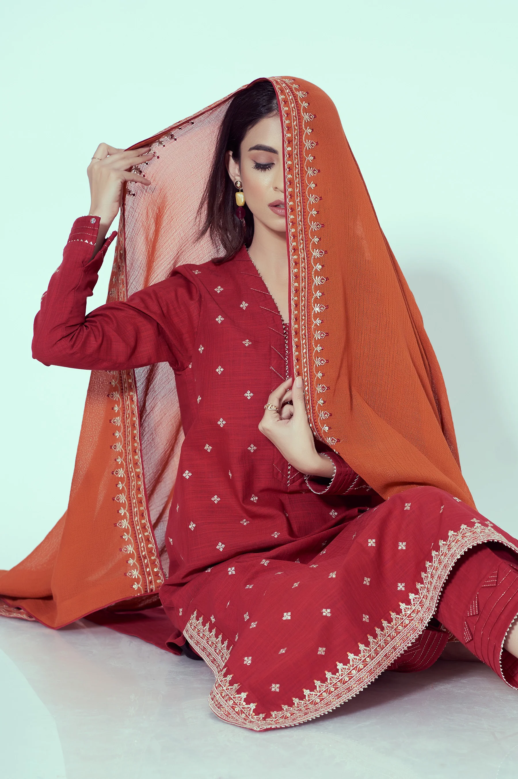 Unstitched 3 Piece Textured Slub Suit - Image 5