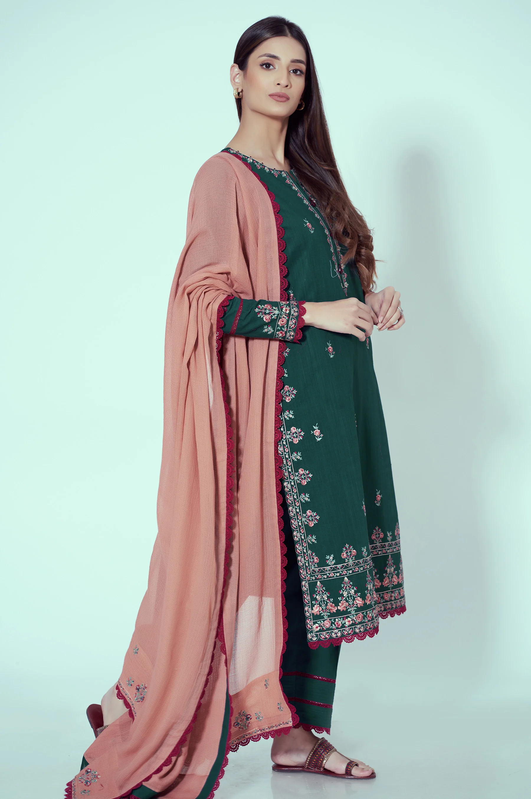 Unstitched 3 Piece Textured Slub Suit - Image 3