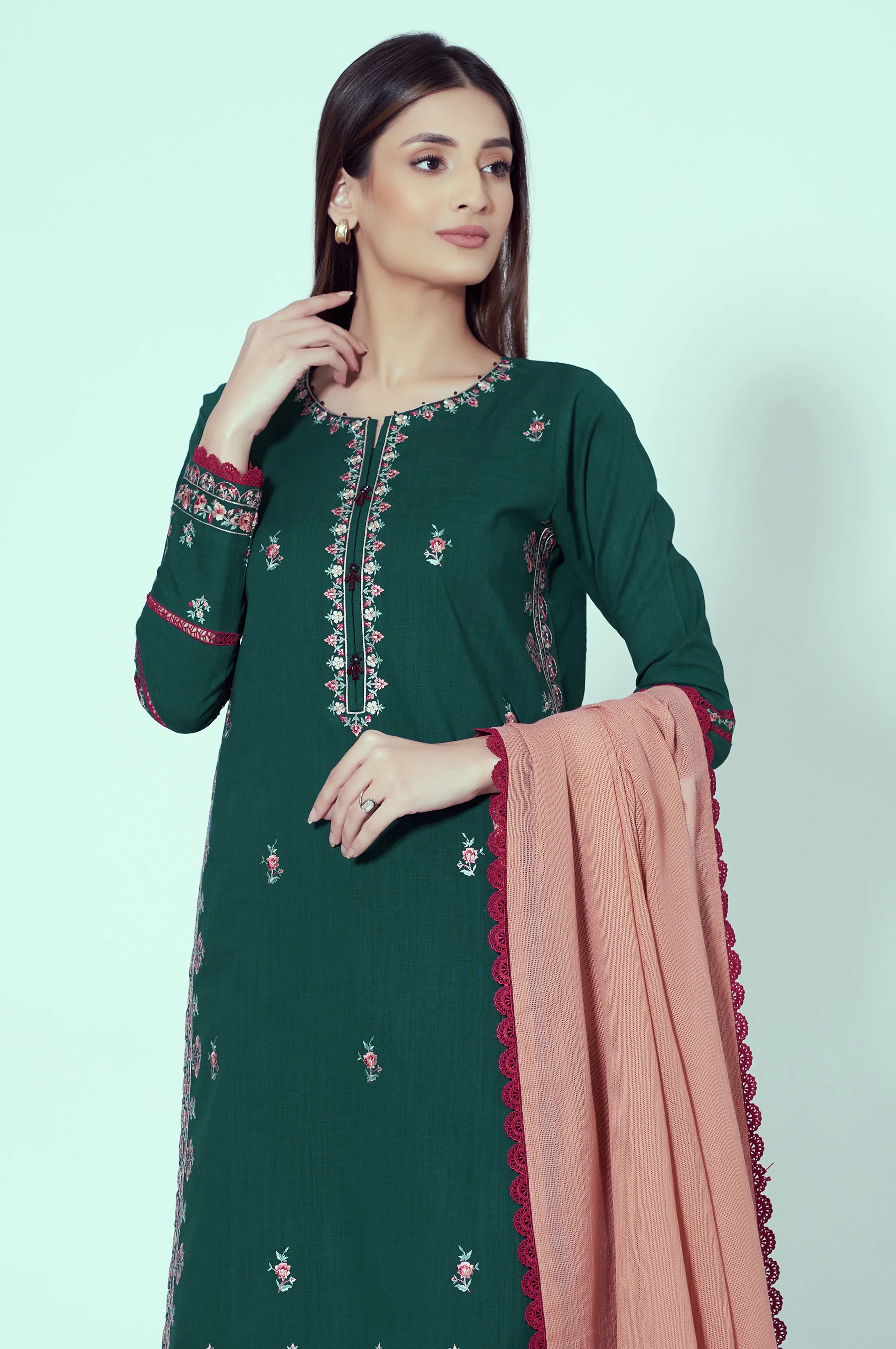 Unstitched 3 Piece Textured Slub Suit - Image 5