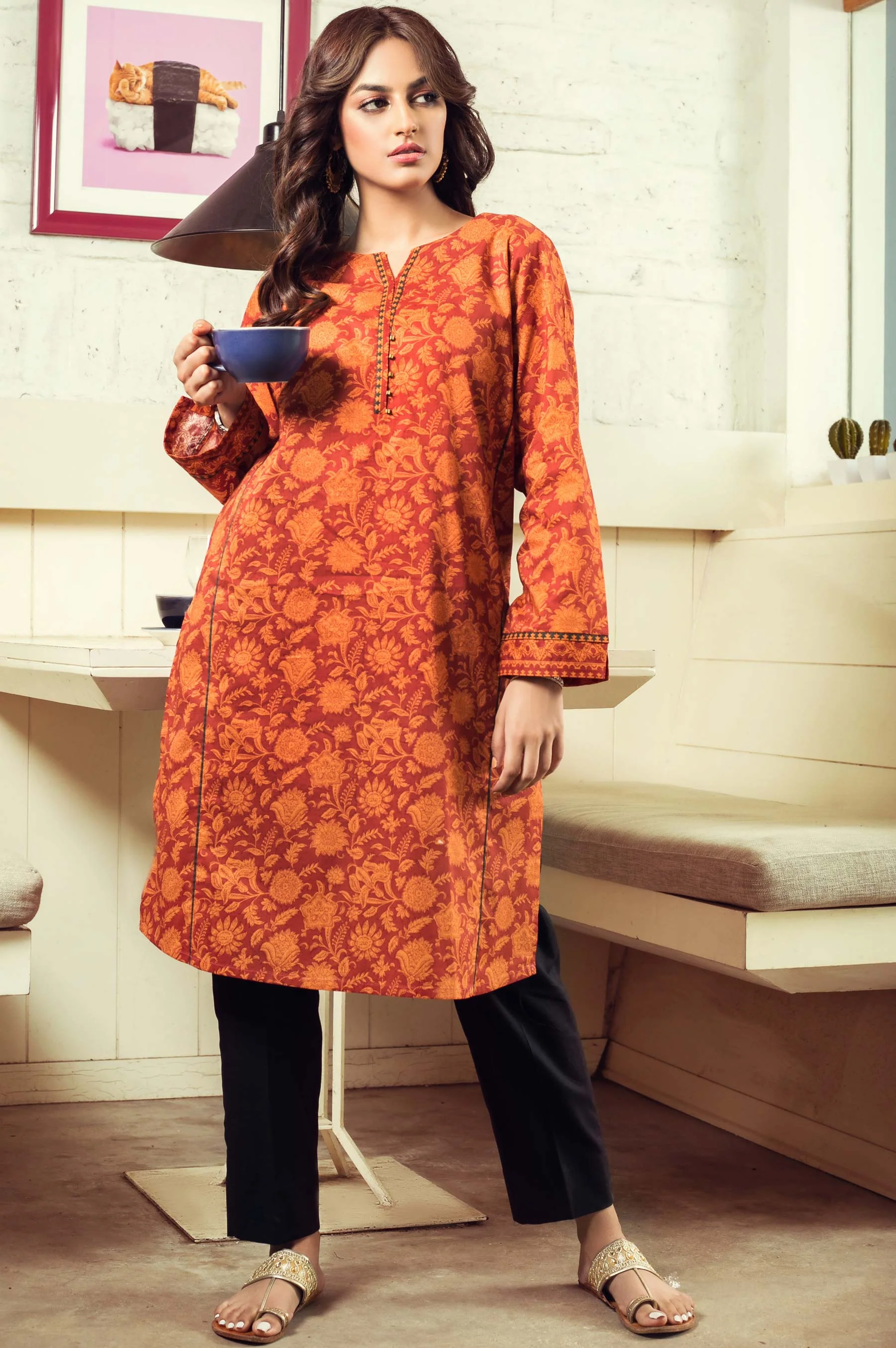 Unstitched 1 Piece Digital Printed Cambric Shirt