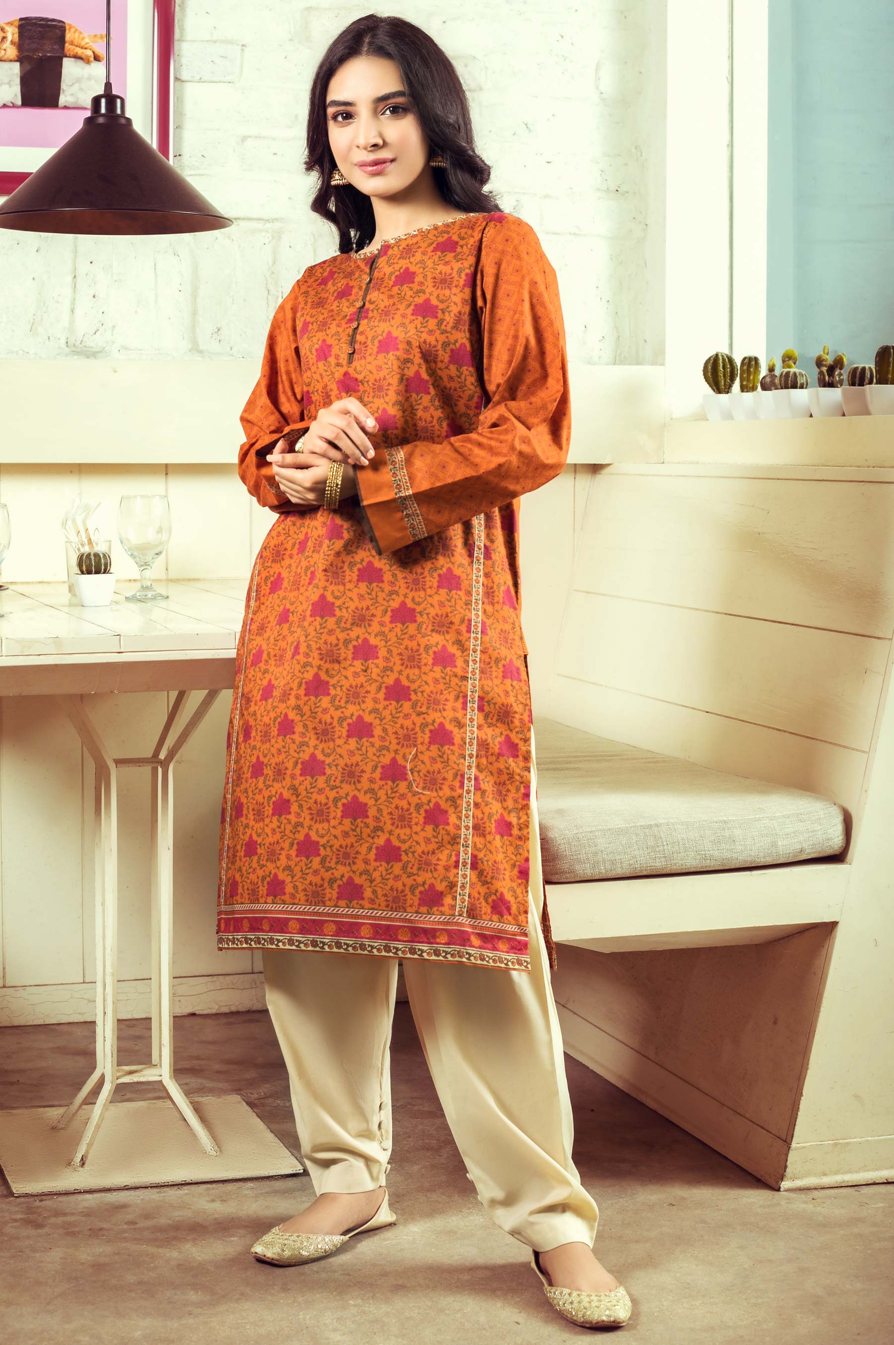 Unstitched 1 Piece Digital Printed Cambric Shirt