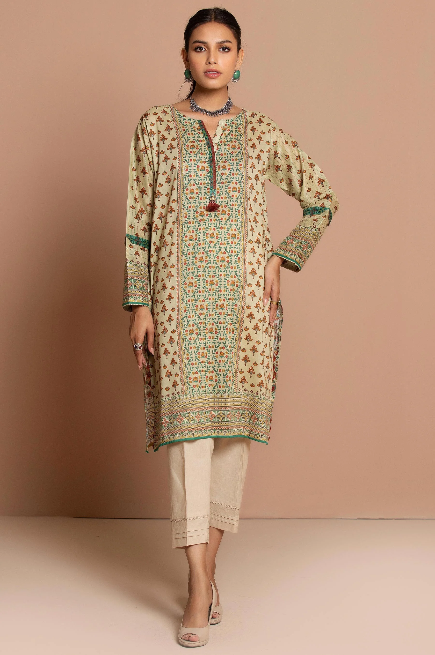 Unstitched 1 Piece Digital Printed Cambric Shirt