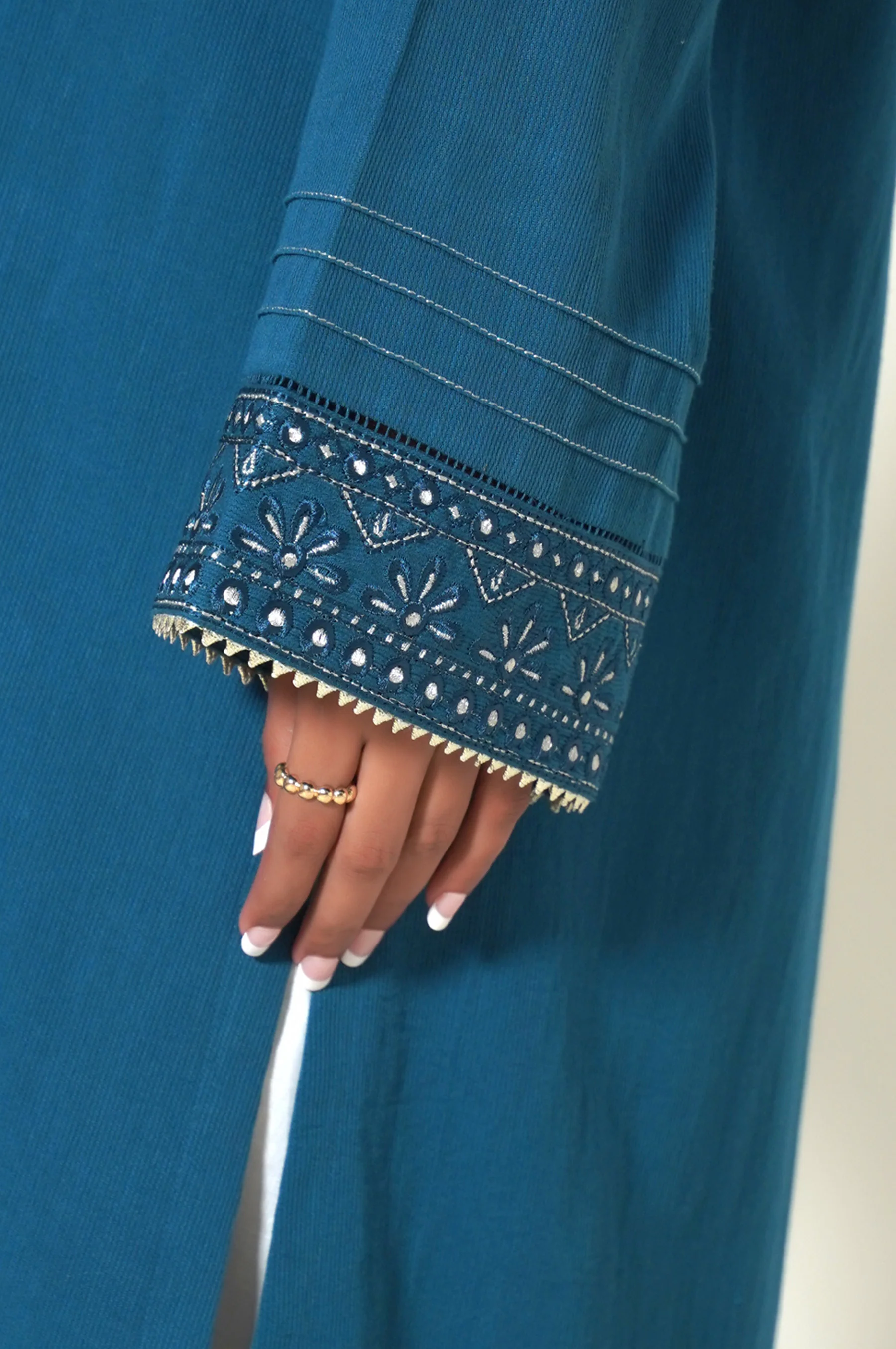 Unstitched 1 Piece Embroidered Cottel Shirt - Image 7