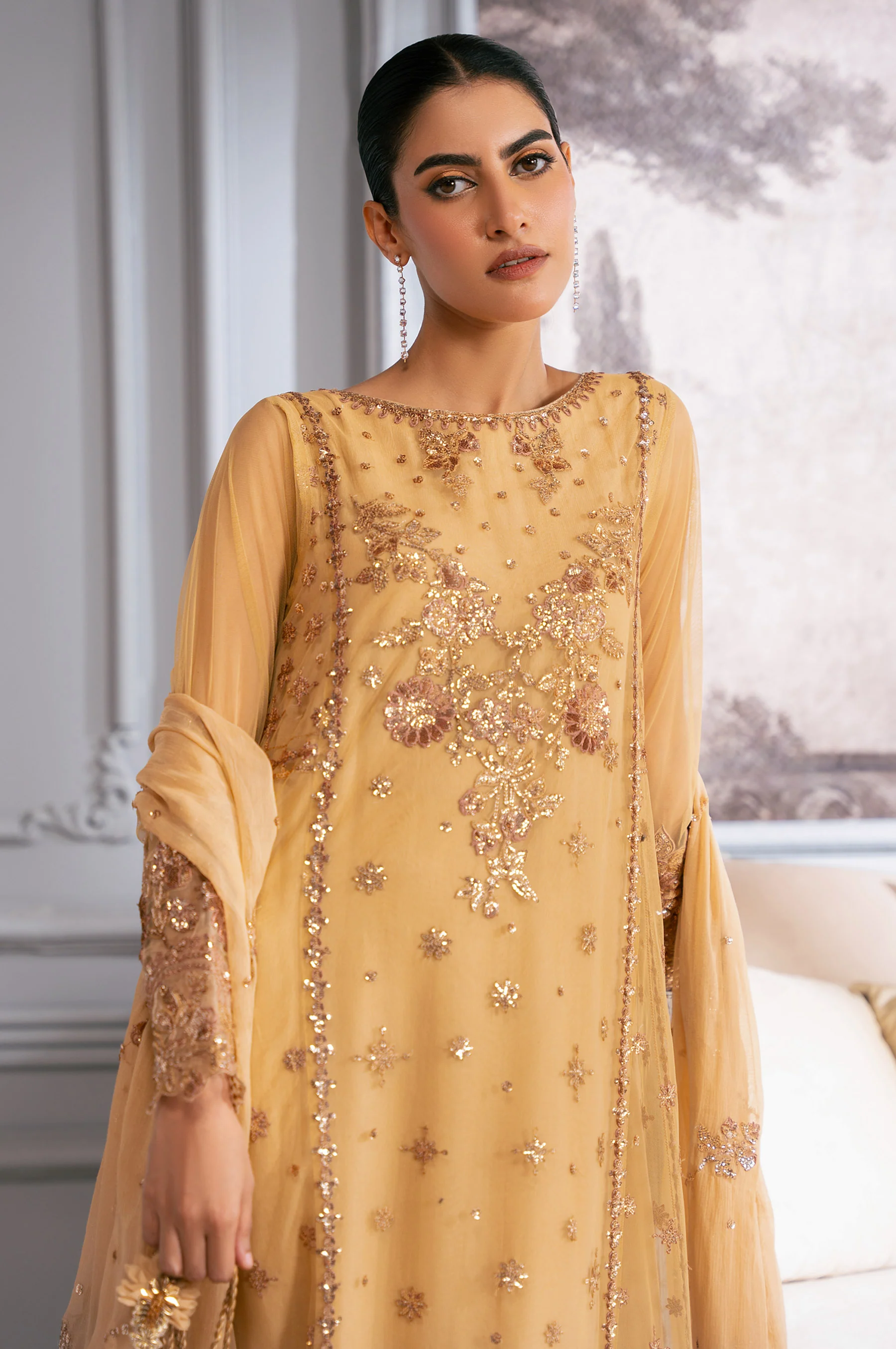 UNSTITCHED 3 PIECE EMBROIDERED SUIT - Image 12