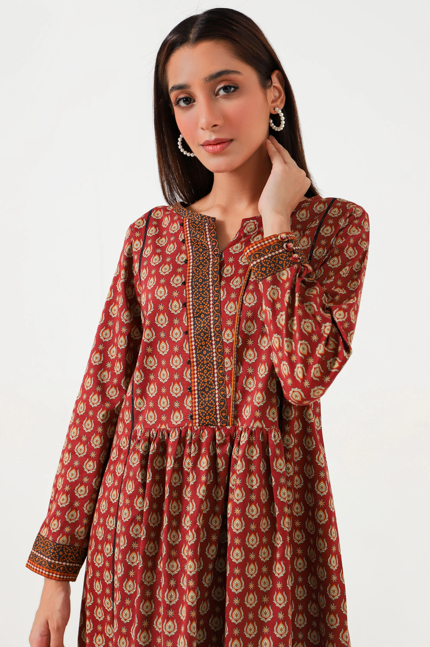 Unstitched 1 Piece Printed Cambric Shirt