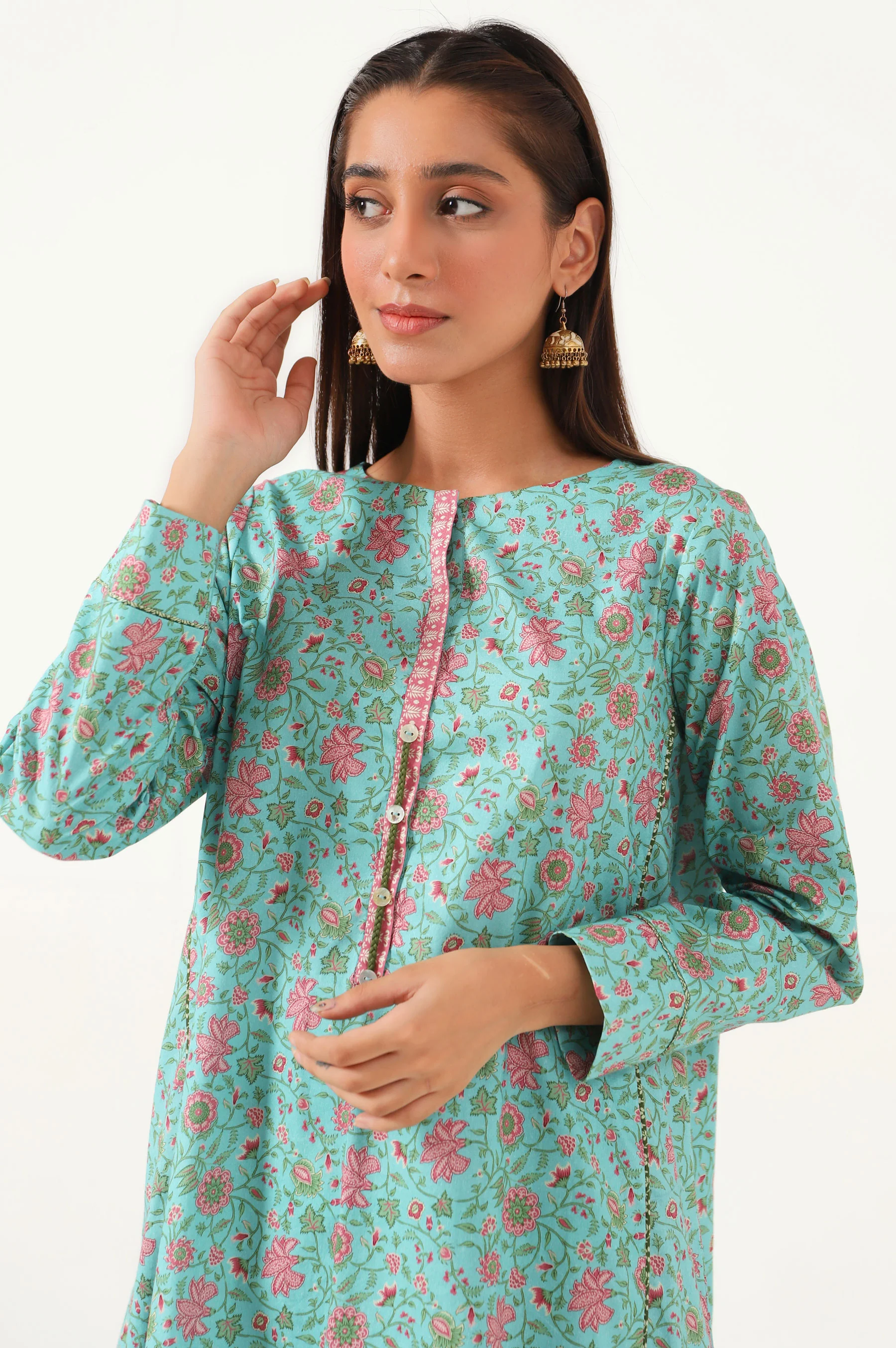 Unstitched 1 Piece Printed Cambric Shirt