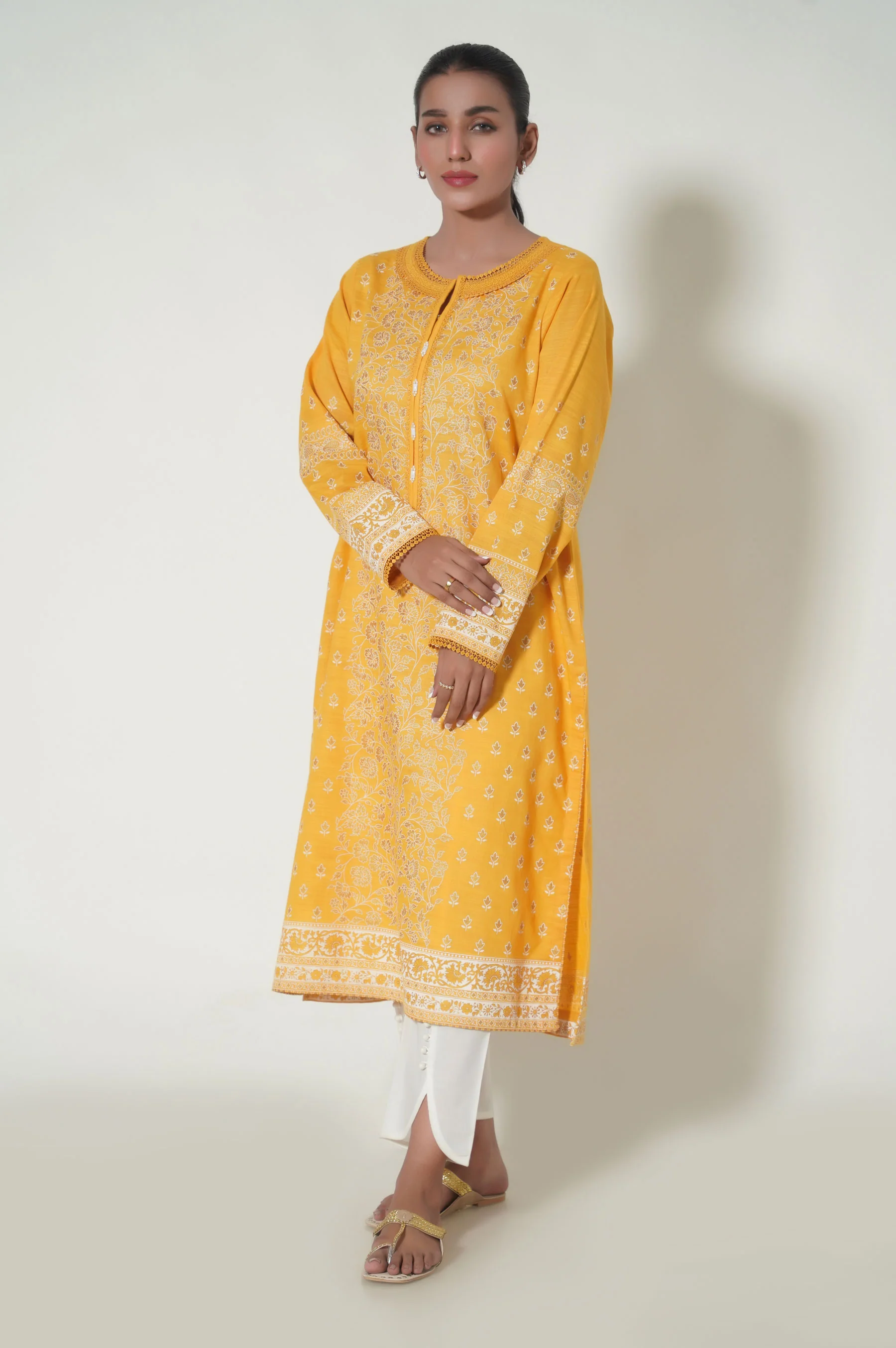 Unstitched 1 Piece Printed Paste Khaddar Shirt