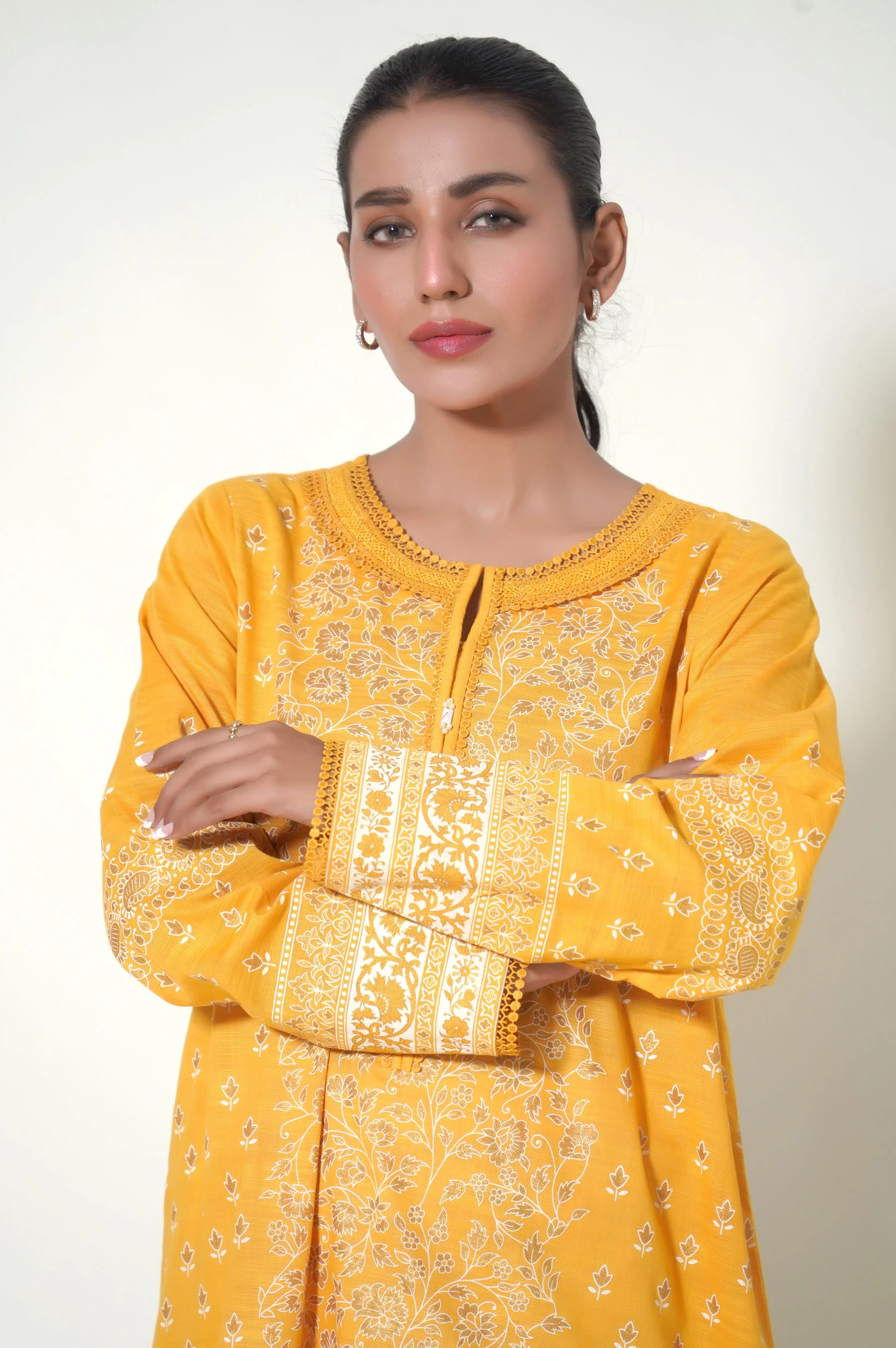 Unstitched 1 Piece Printed Paste Khaddar Shirt - Image 3