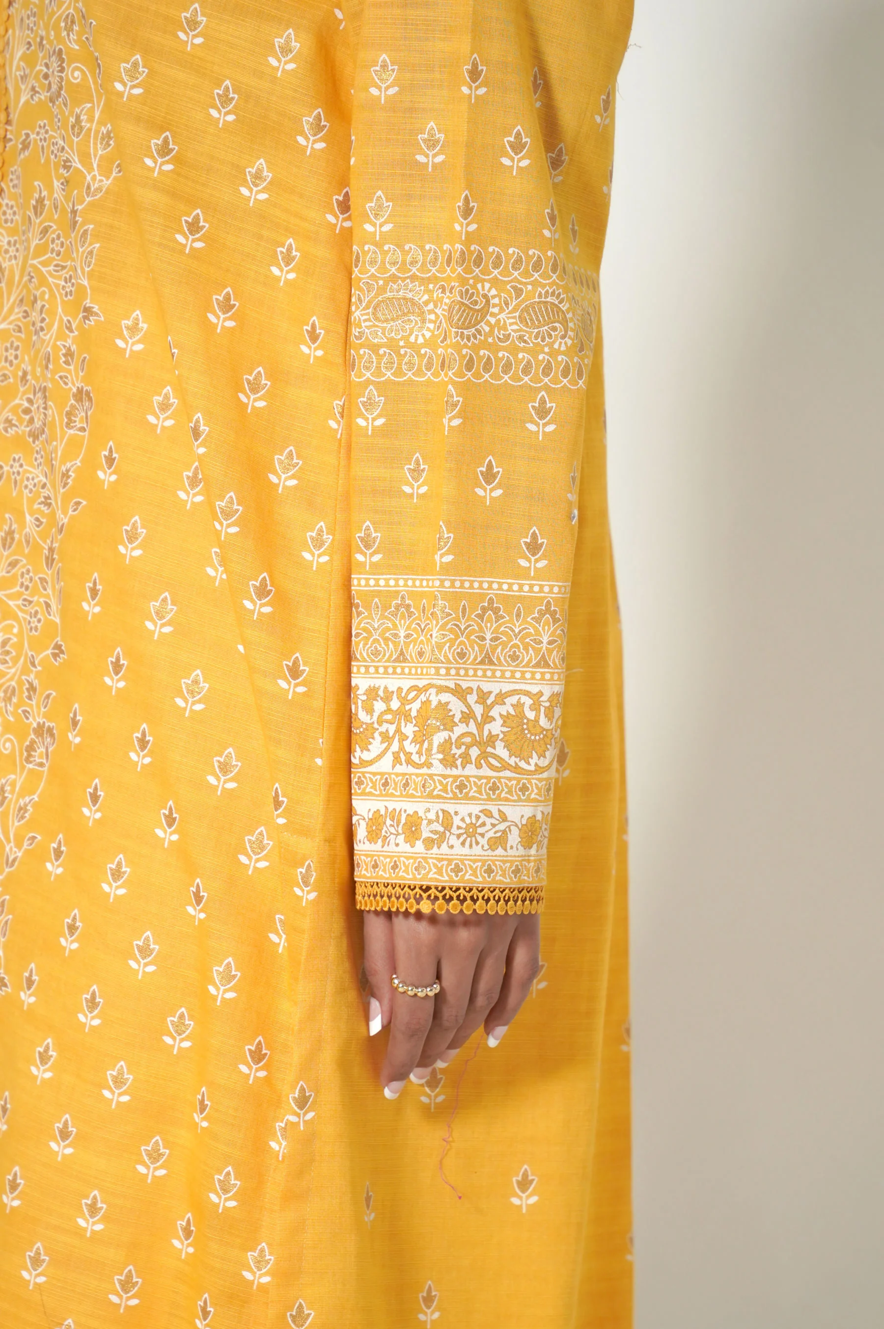 Unstitched 1 Piece Printed Paste Khaddar Shirt - Image 6