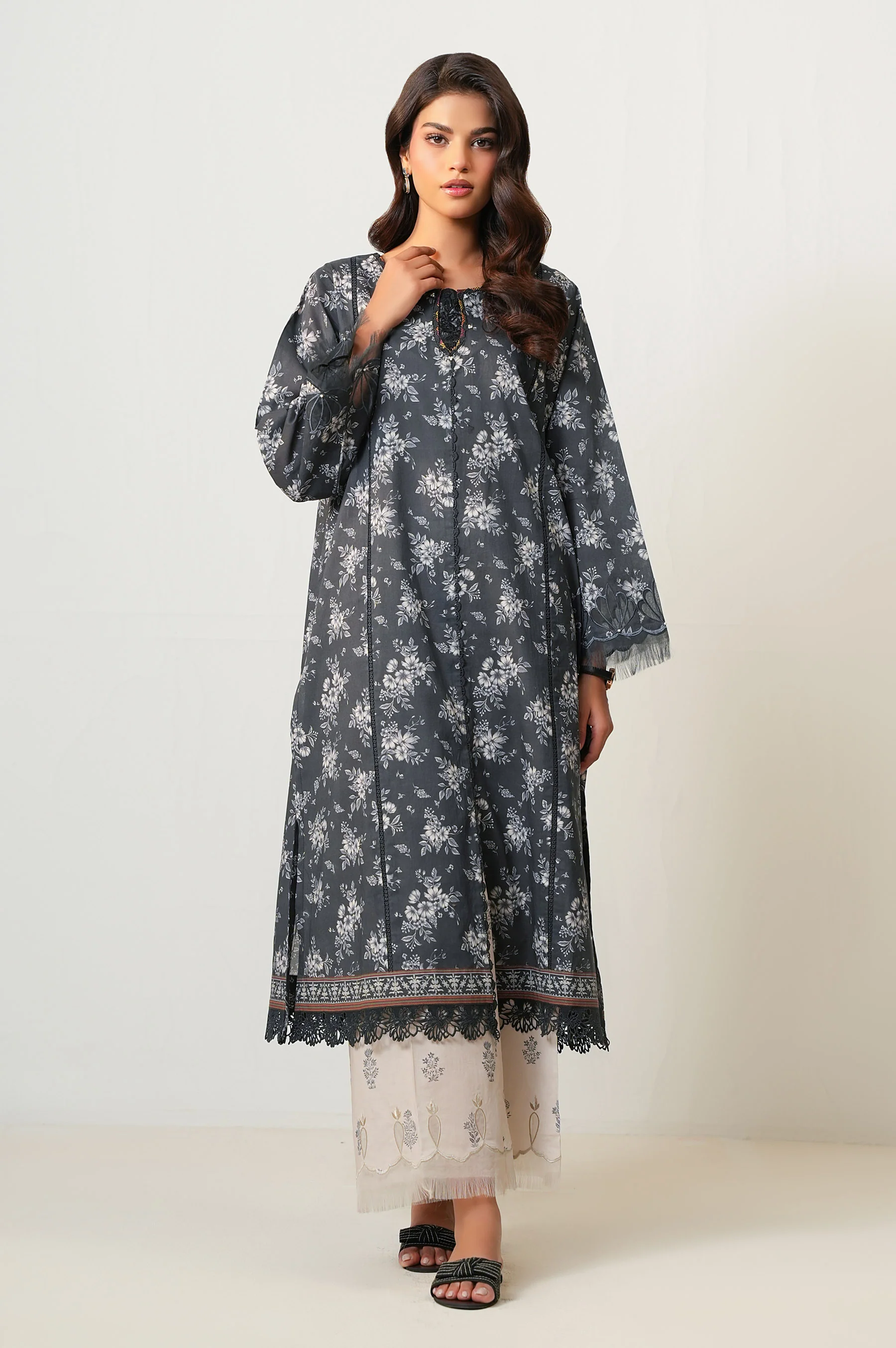Unstitched 2 Piece Digital Printed Lawn Suit - Image 6