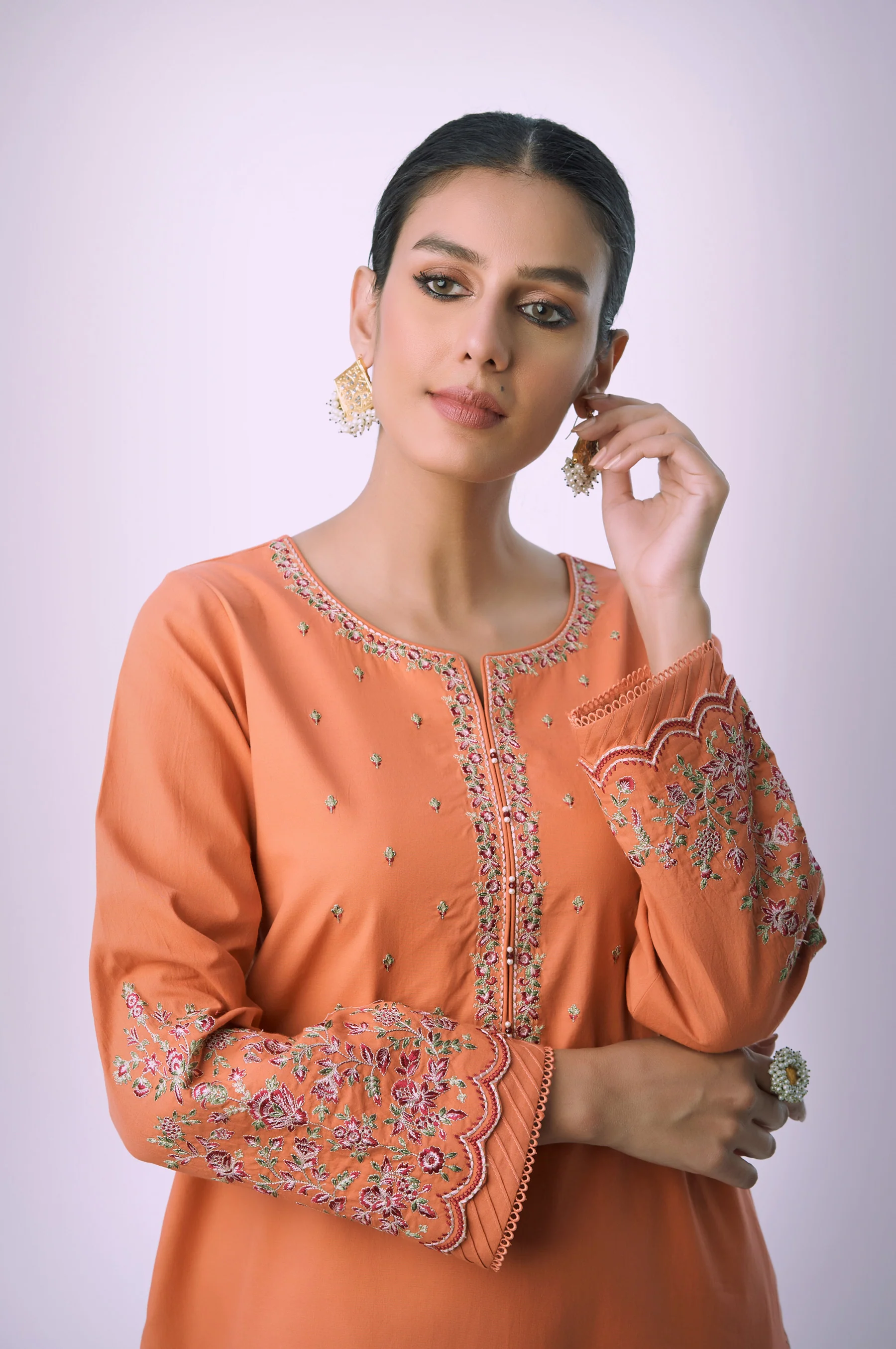 Unstitched 2 Piece Embroidered Cambric Suit