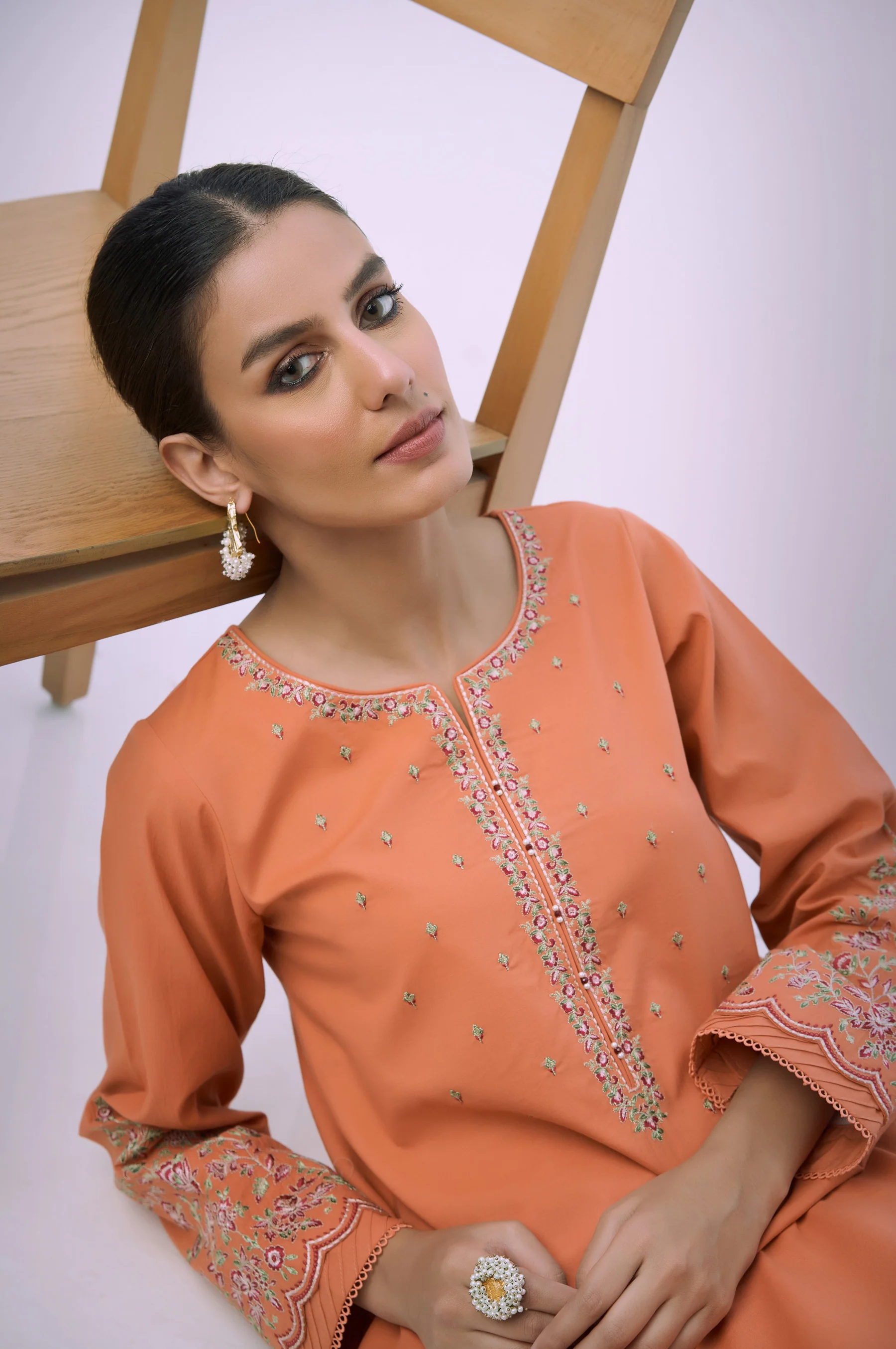 Unstitched 2 Piece Embroidered Cambric Suit - Image 5