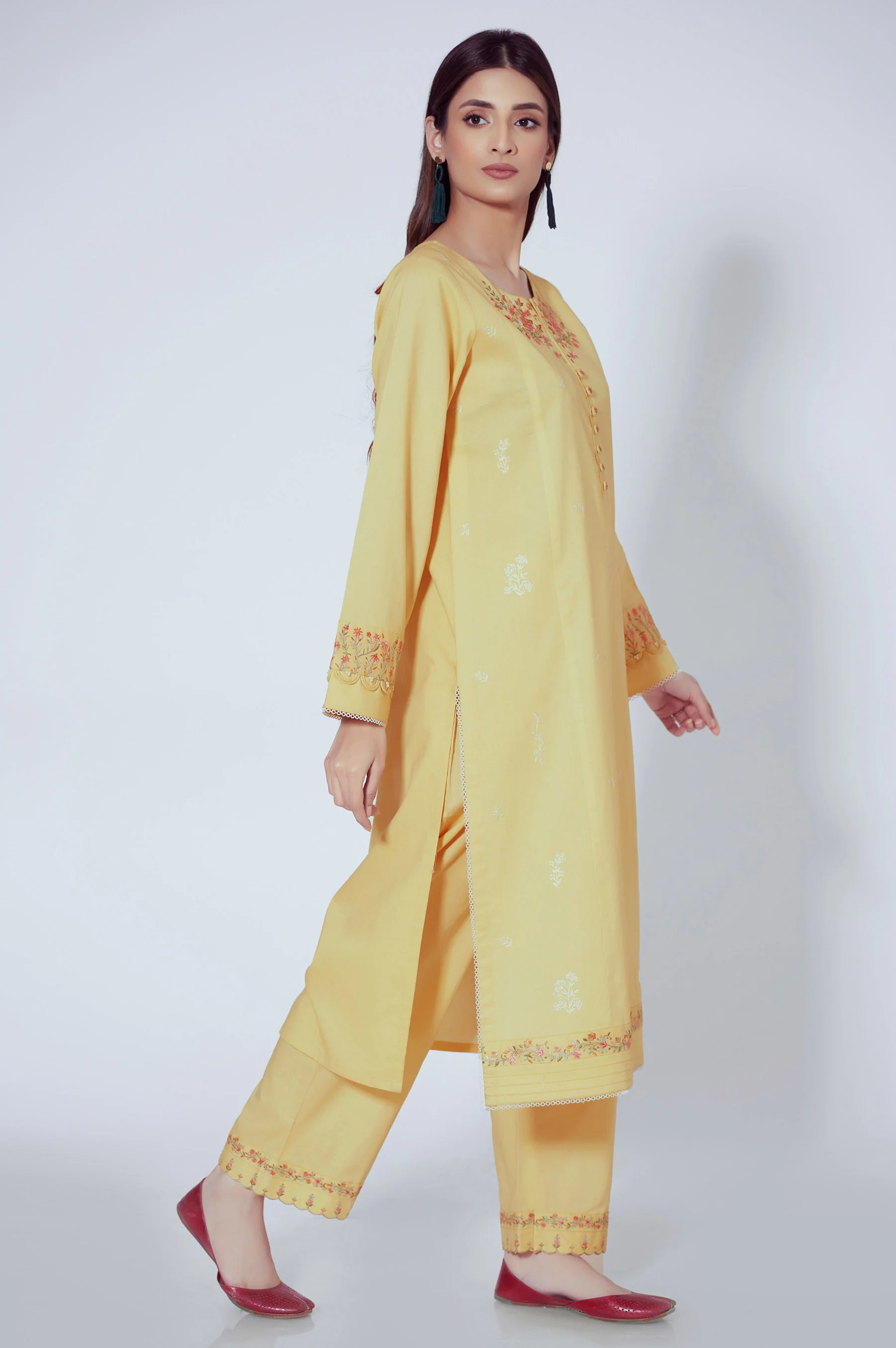 Unstitched 2 Piece Embroidered Cambric Suit - Image 2